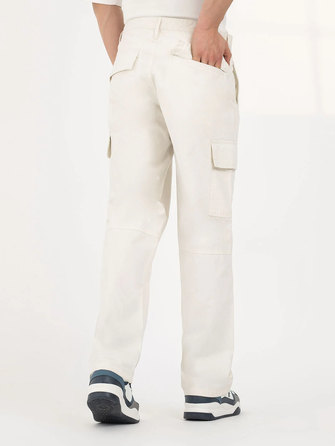 Off White Cargo Trousers for Men | Everyday Casual Wear - Image 3