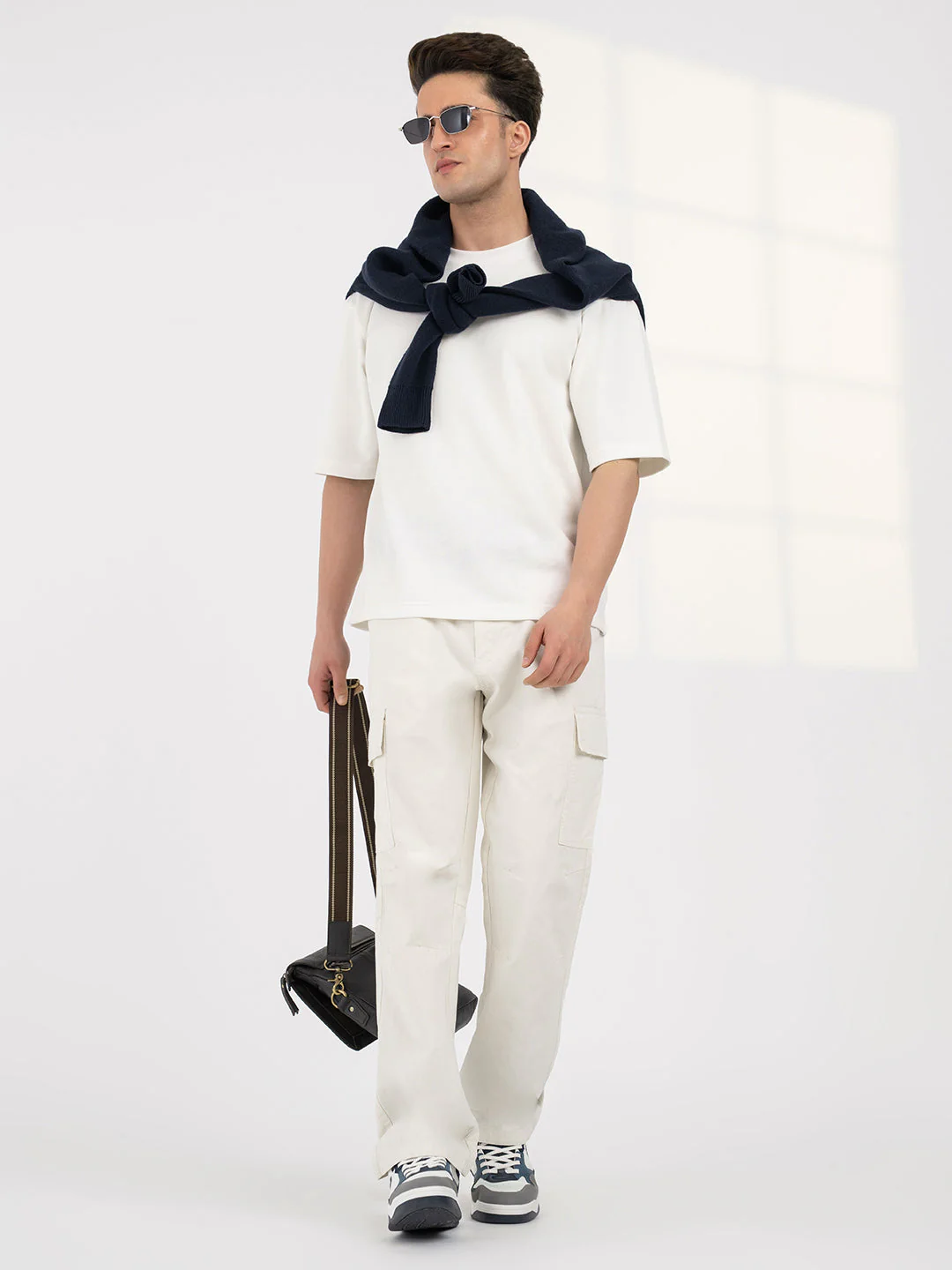 Off White Cargo Trousers for Men | Everyday Casual Wear - Image 5
