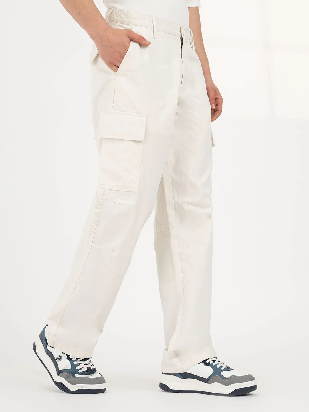 Off White Cargo Trousers for Men | Everyday Casual Wear - Image 6