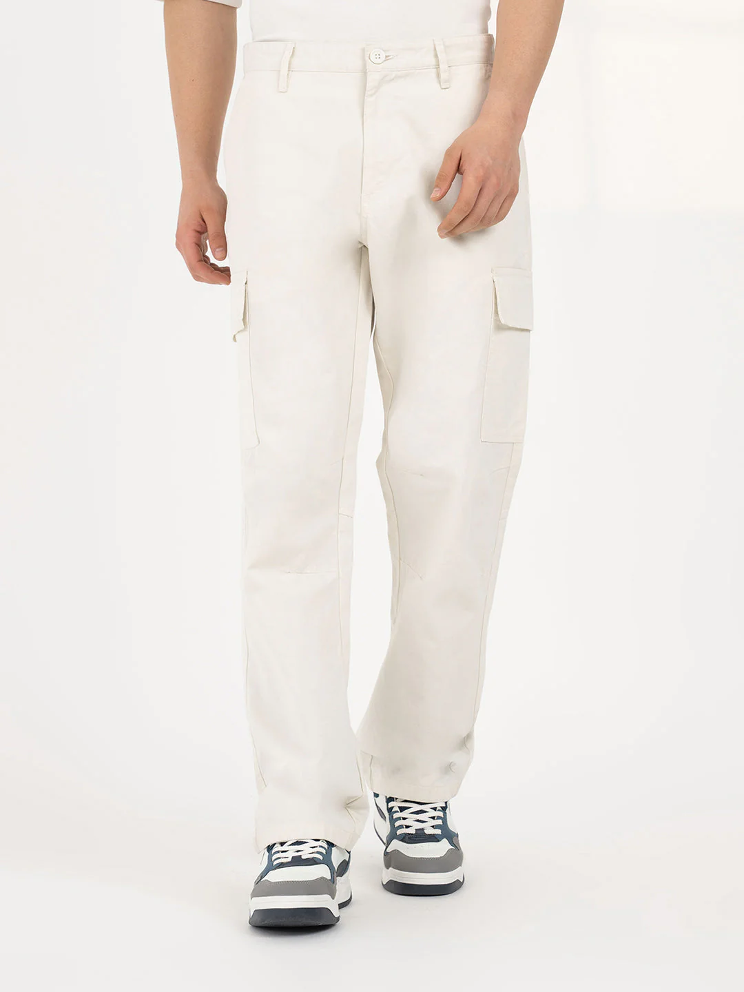 Off White Cargo Trousers for Men | Everyday Casual Wear - Image 7
