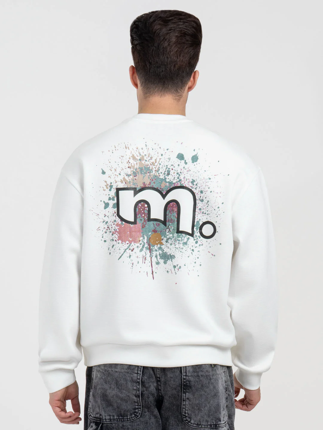 Off White Graphic Print Sweatshirt For Men | Comfortable With Stylish Design - Image 4