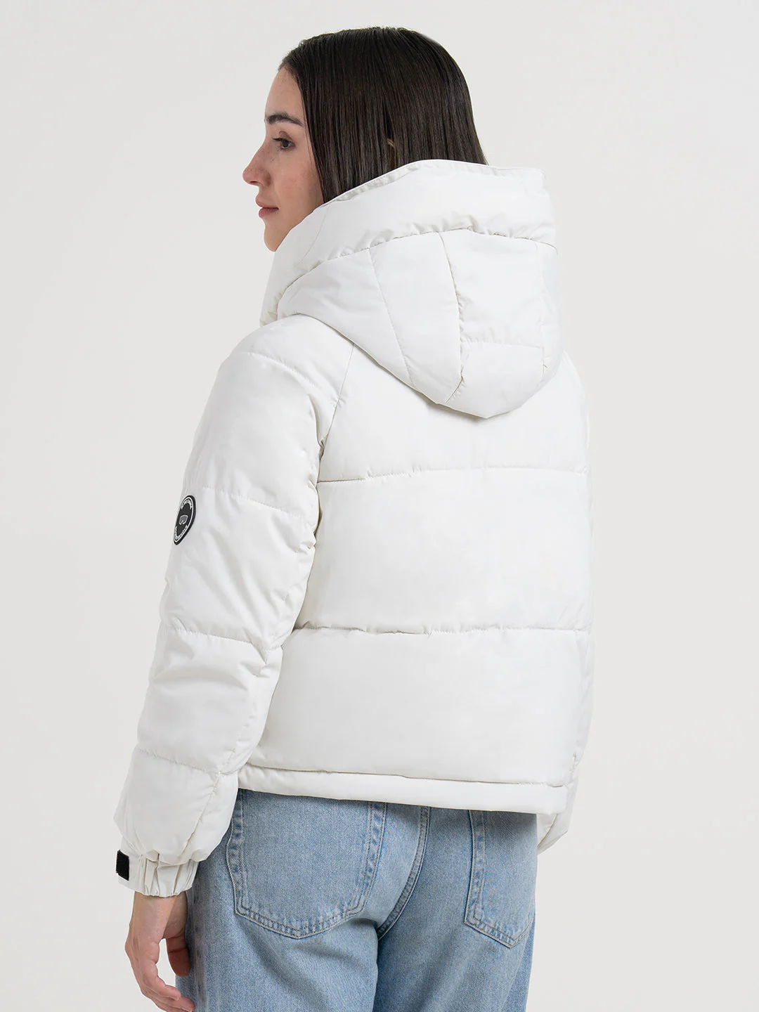 Off-White Hooded Puffer Jacket for Women | Everyday Winter Comfort - Image 4
