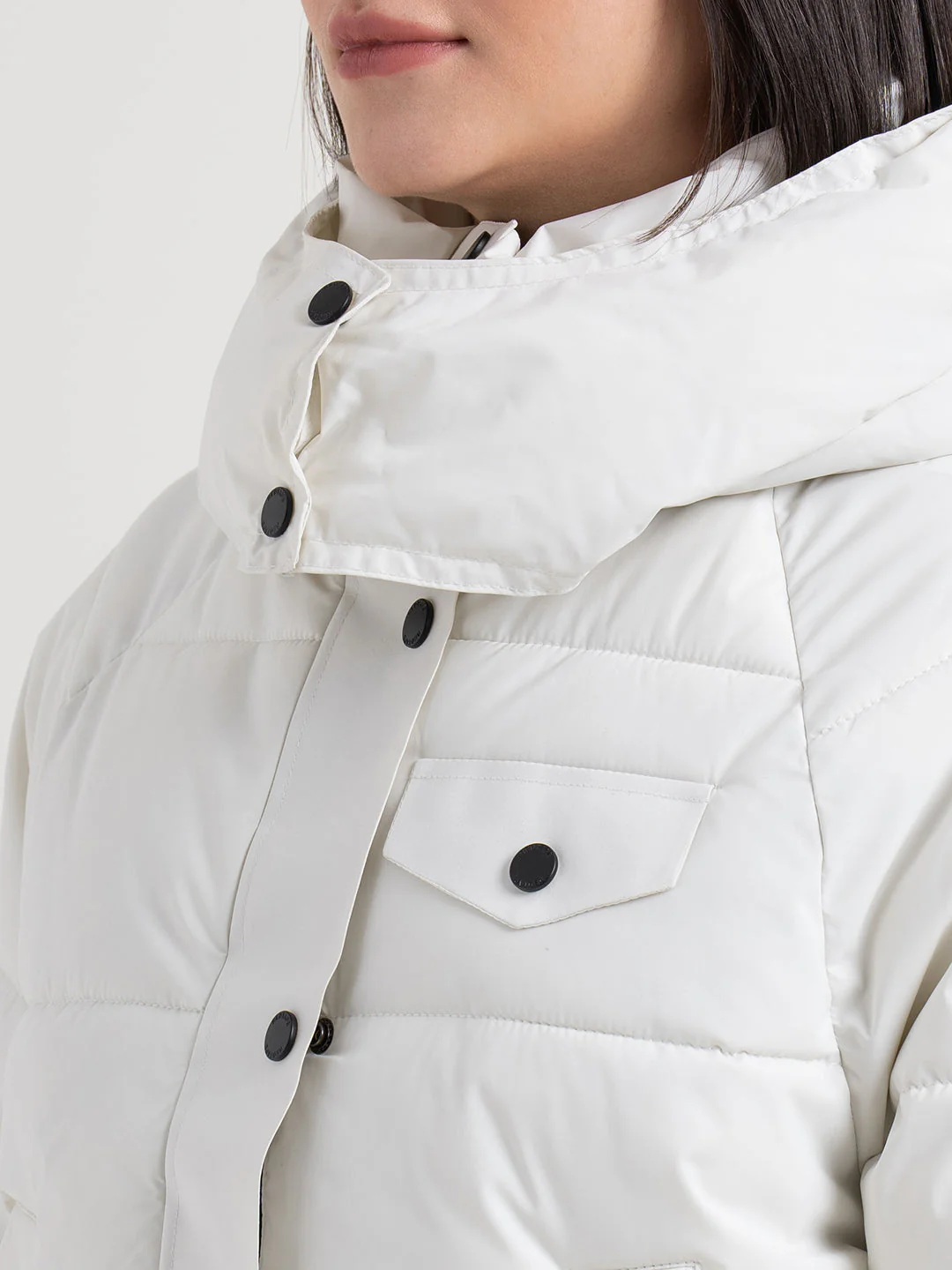 Off-White Hooded Puffer Jacket for Women | Everyday Winter Comfort - Image 5