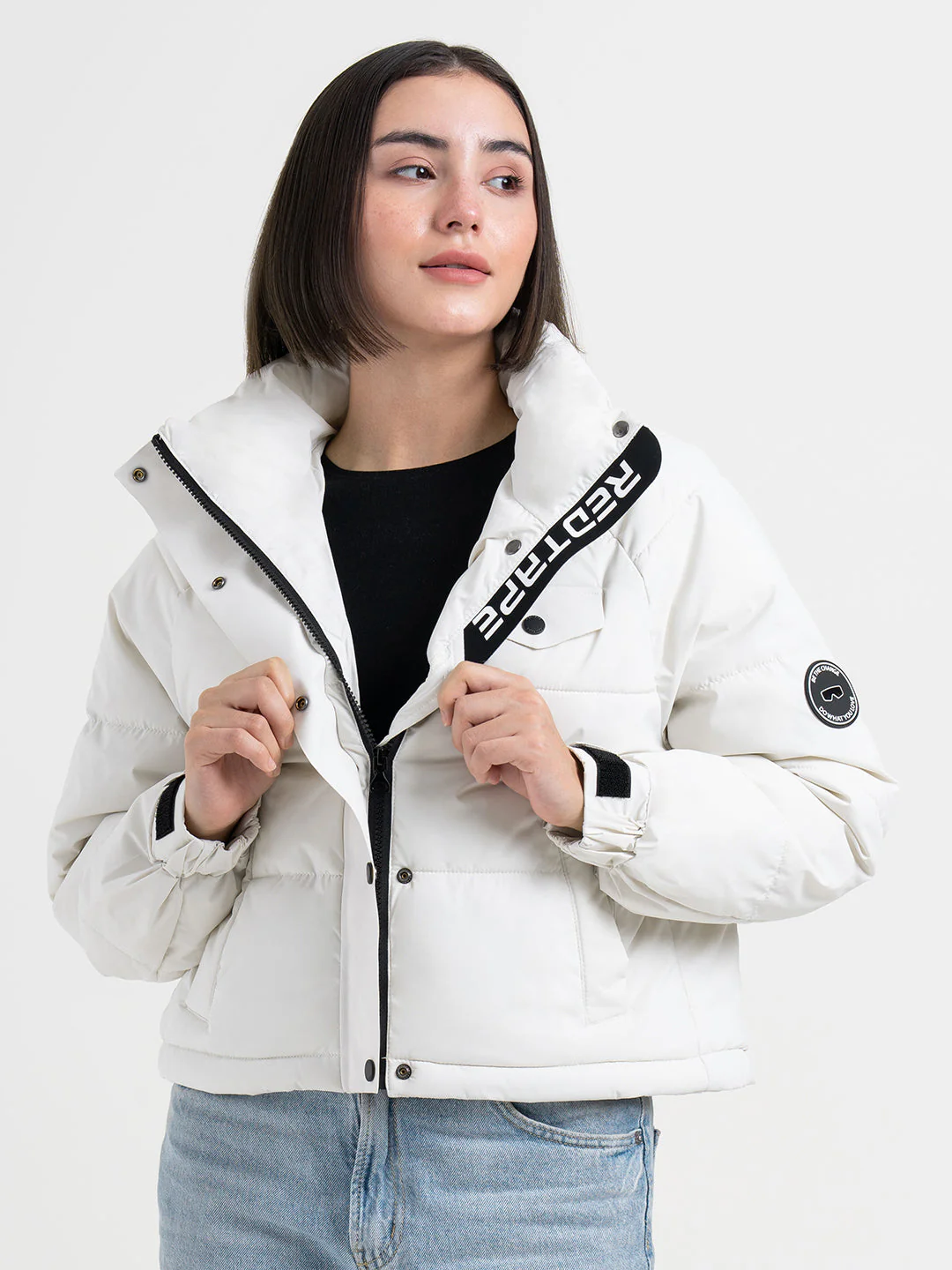 Off-White Hooded Puffer Jacket for Women | Everyday Winter Comfort - Image 7