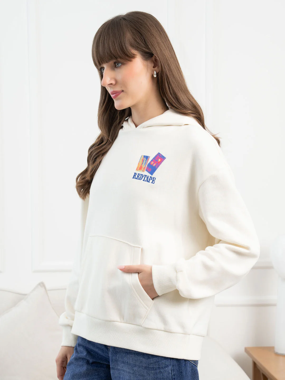 Off White Hoodie for Women - Image 2