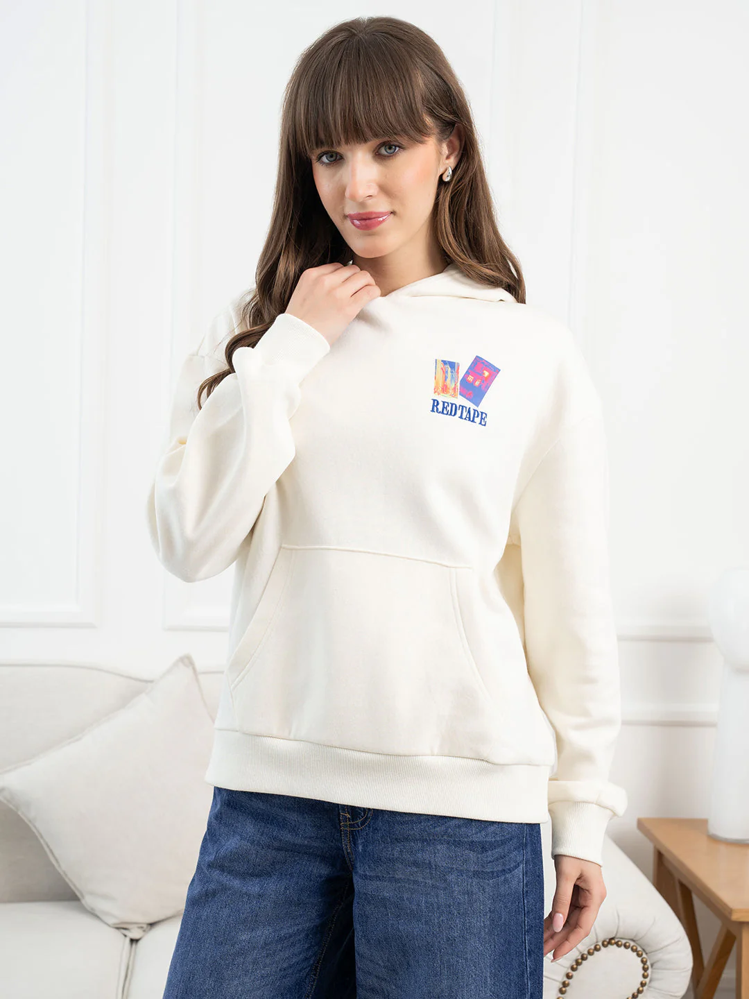 Off White Hoodie for Women - Image 7