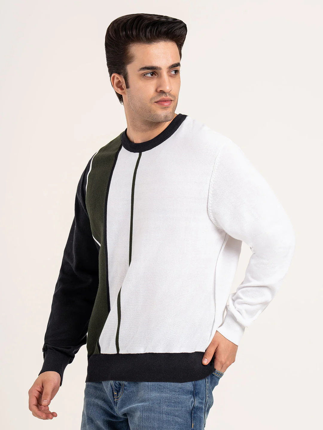 Off-White Men's Pullover Sweater for Winter - Image 3