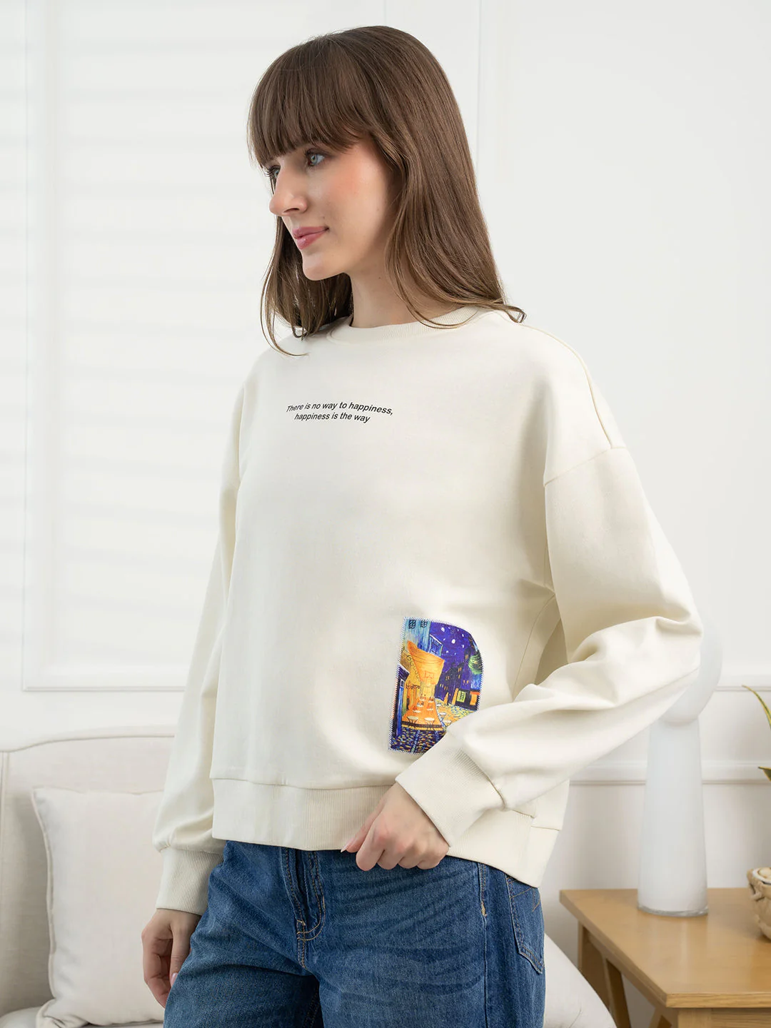 Off White Sweatshirt for Women - Image 2