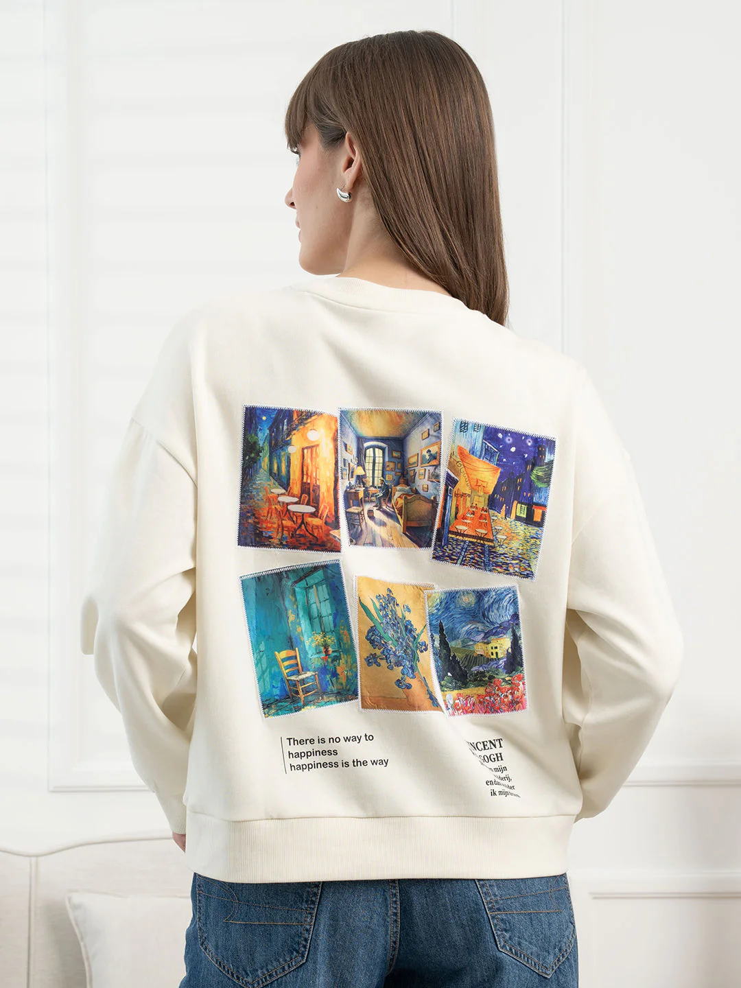 Off White Sweatshirt for Women - Image 4
