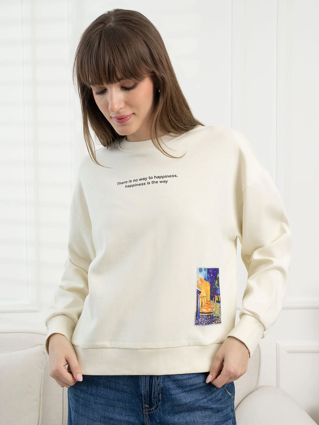 Off White Sweatshirt for Women - Image 8