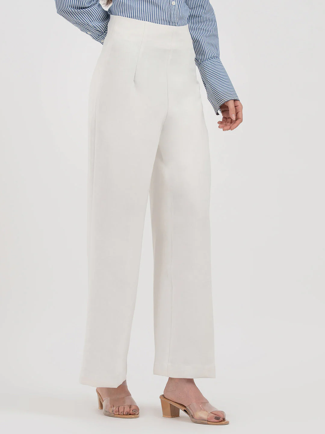 Off White Trousers for Women - Image 2