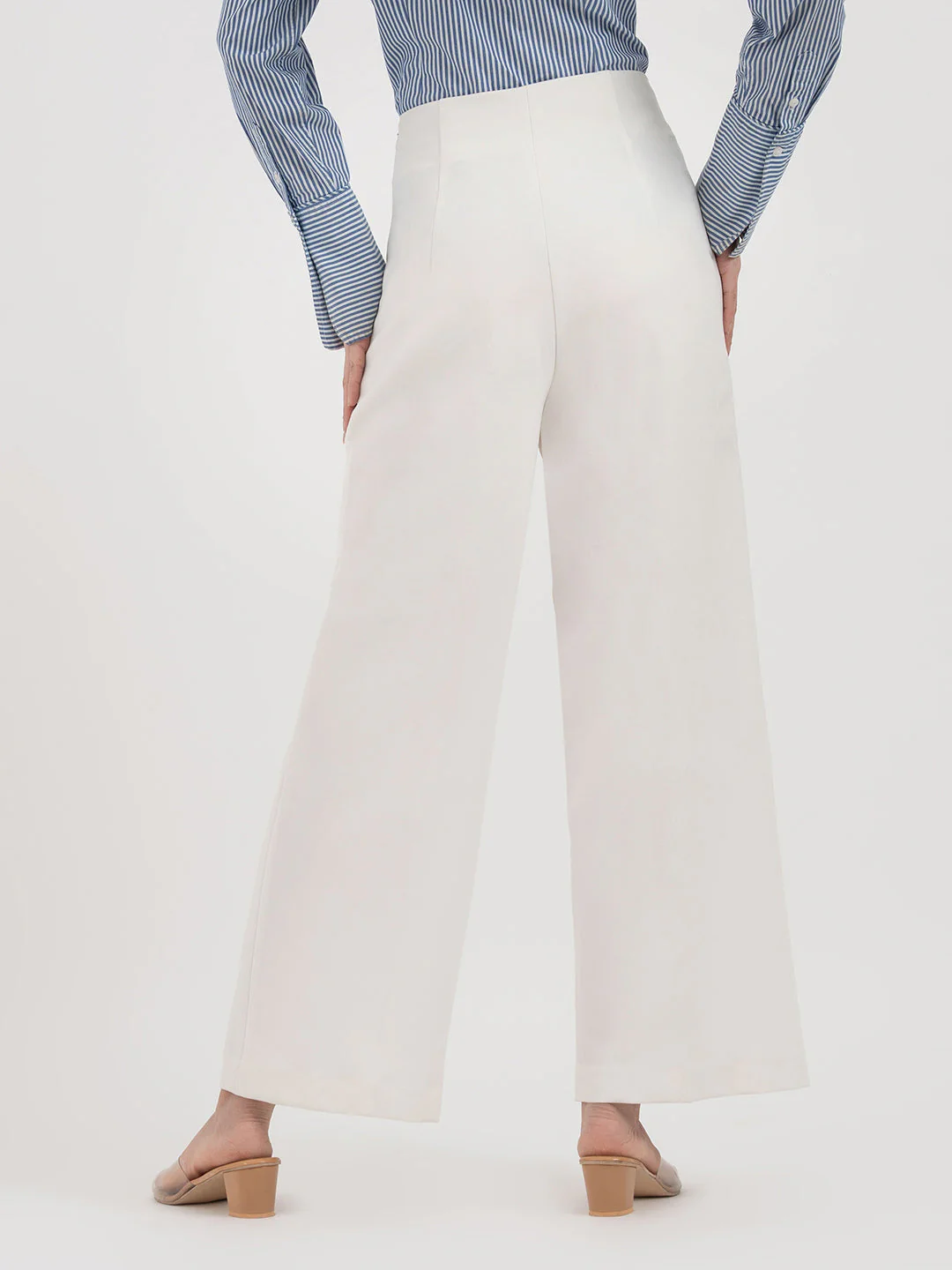 Off White Trousers for Women - Image 3