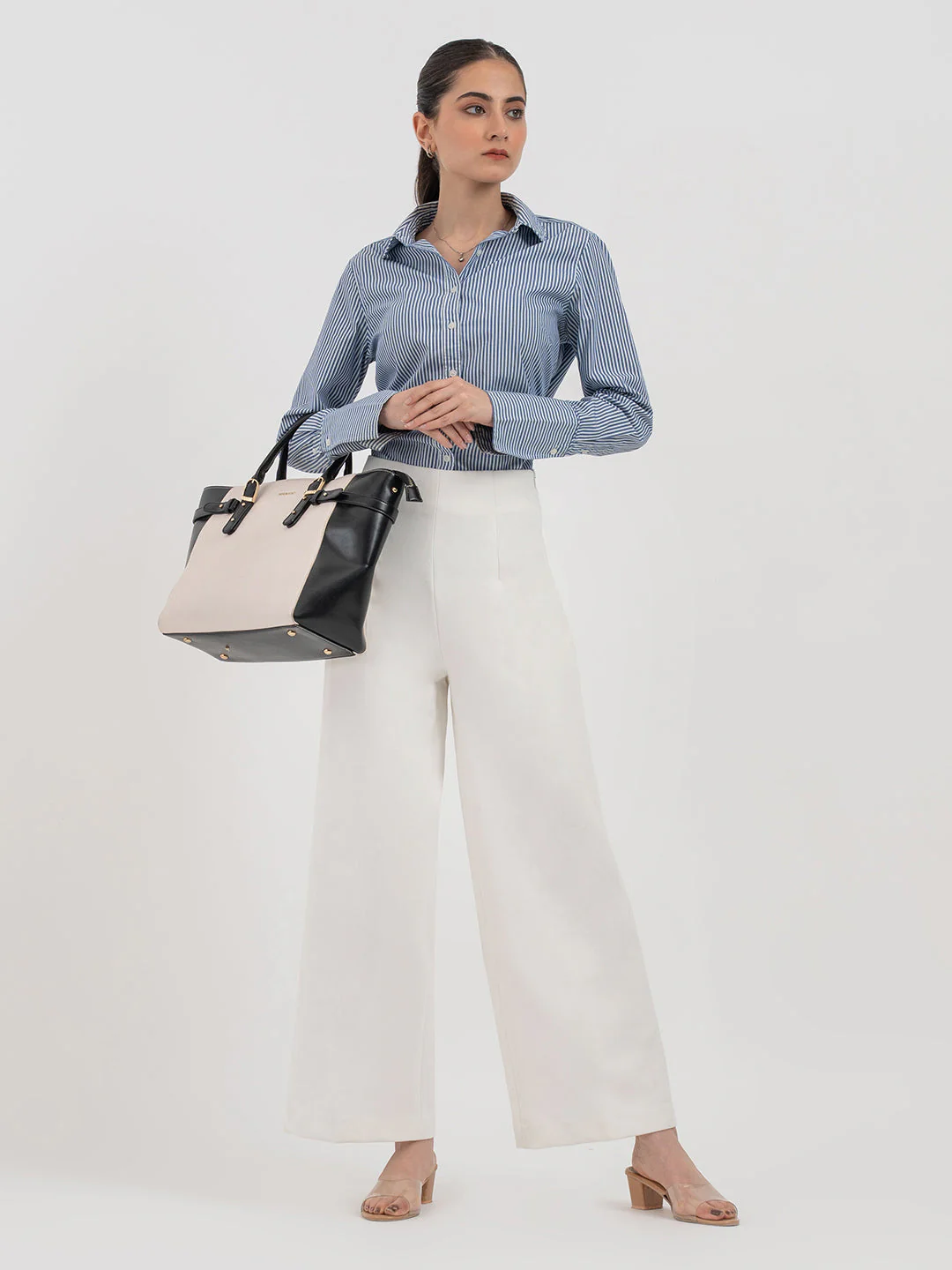 Off White Trousers for Women - Image 5