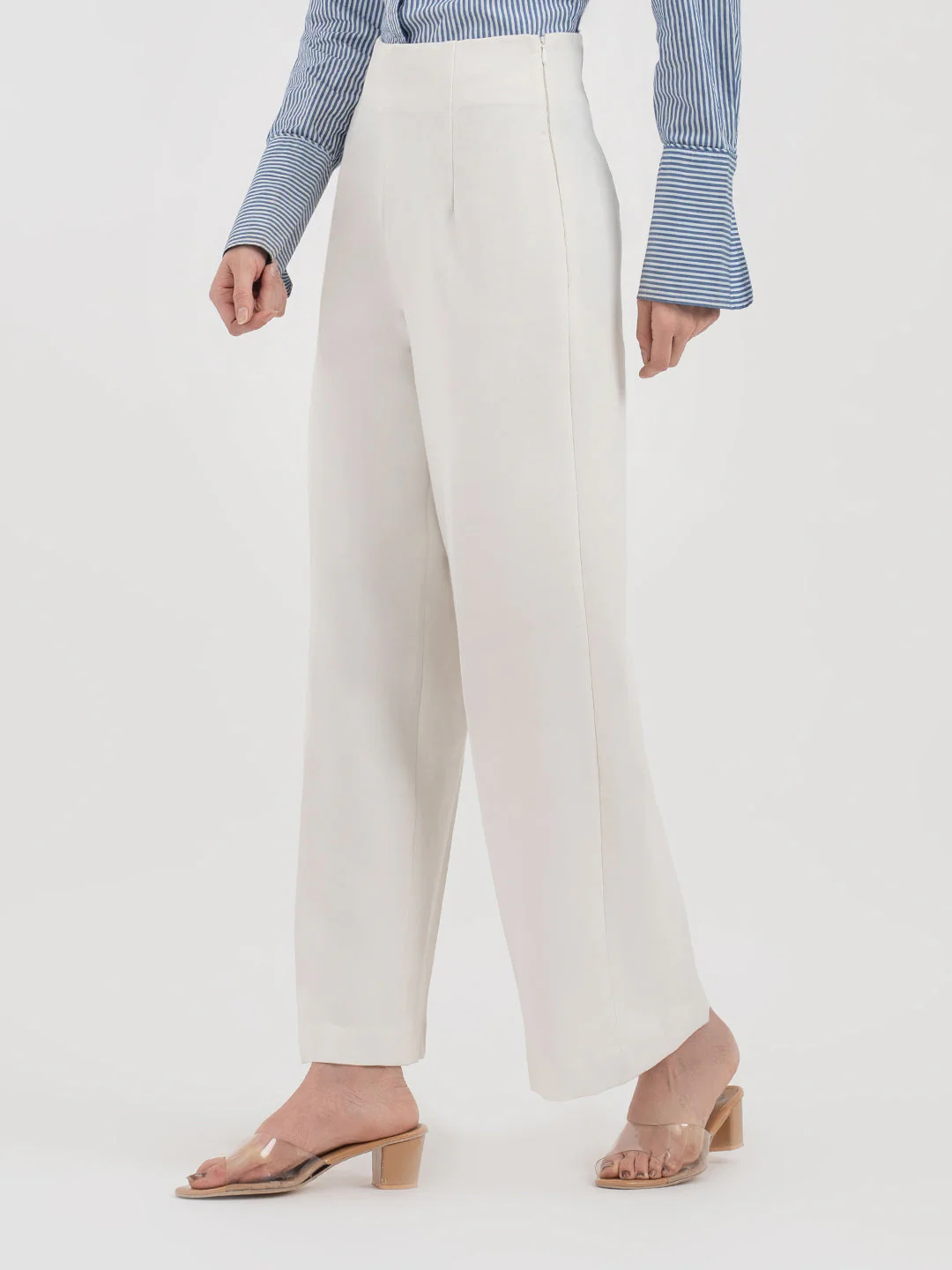 Off White Trousers for Women - Image 6