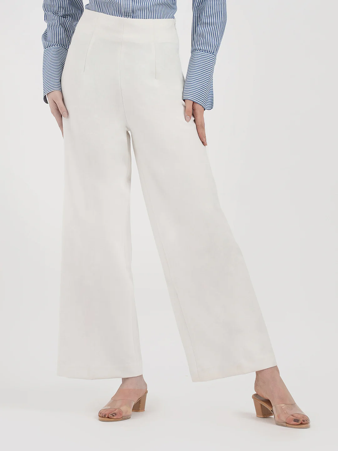 Off White Trousers for Women - Image 7