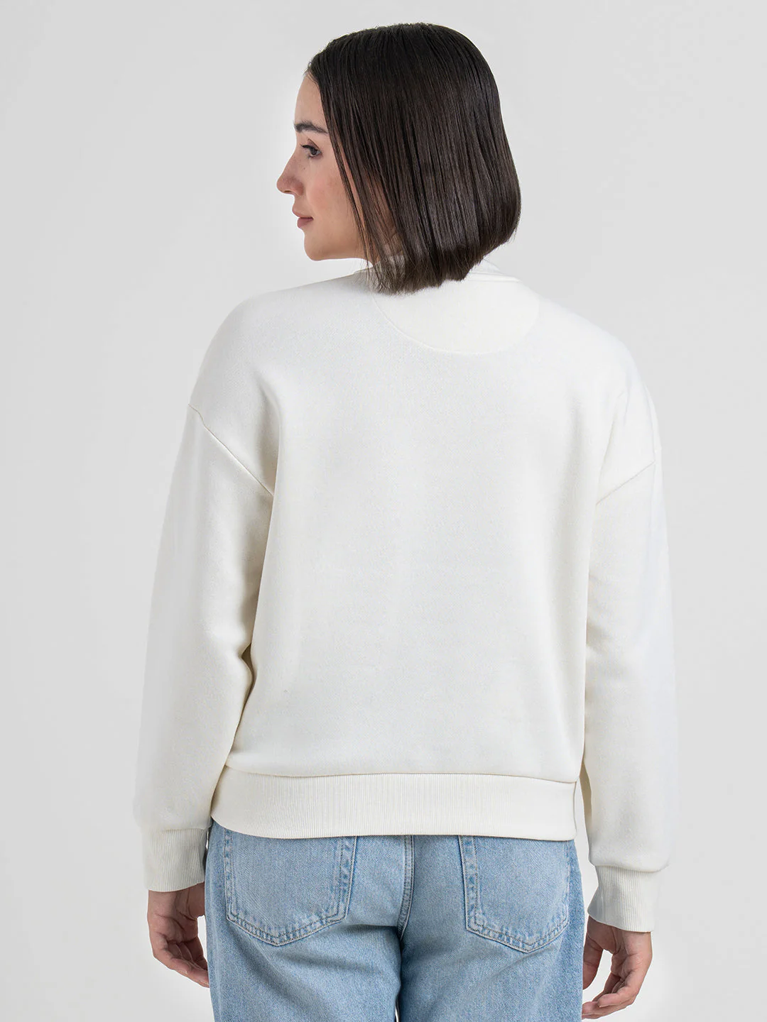 Off-White Graphic Sweatshirt for Women | Casual Everyday Comfort - Image 4