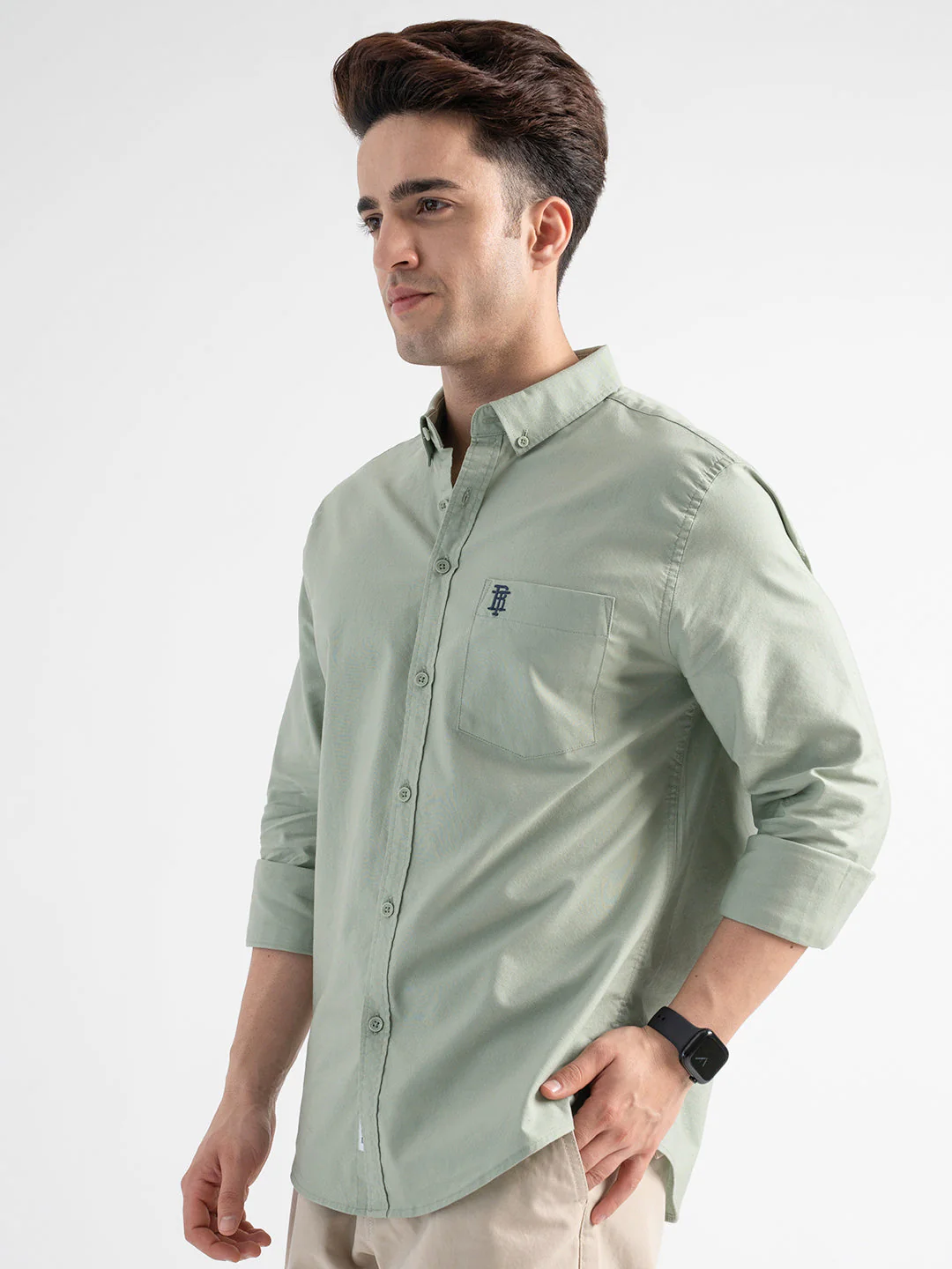 Olive Full Sleeve Shirt for Men - Image 2