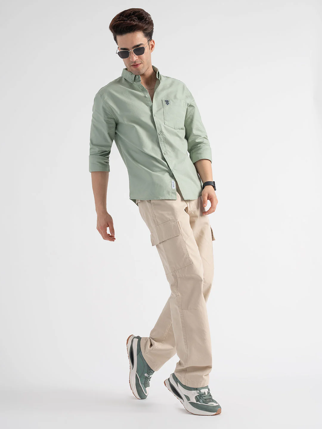 Olive Full Sleeve Shirt for Men - Image 5