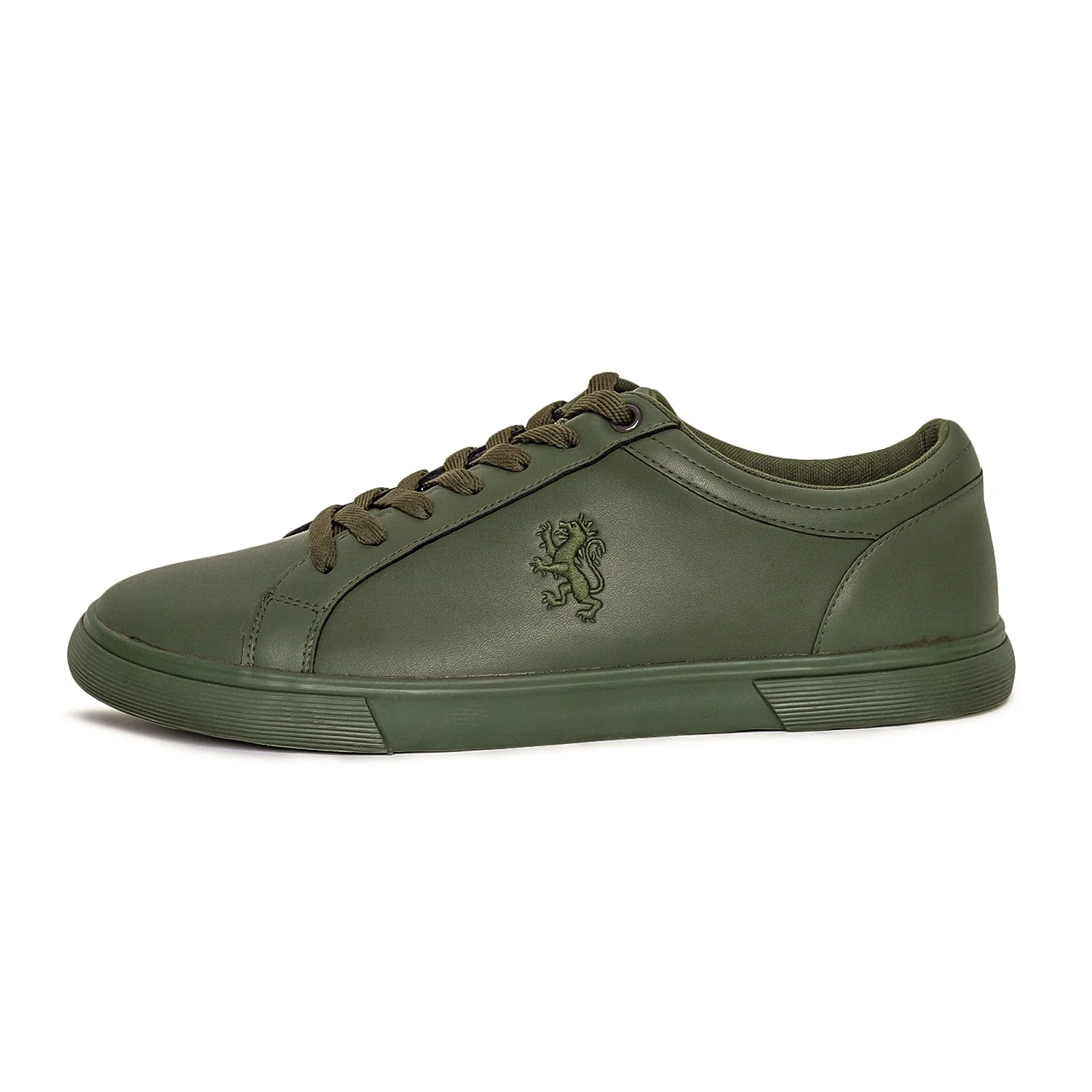 Olive Green Lifestyle Sneakers for Men - Image 3
