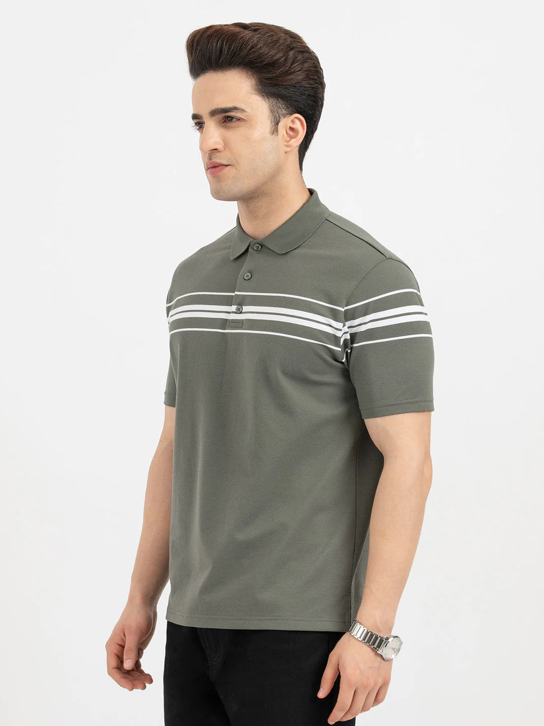 Olive Polo T-Shirt for Men - Image 2