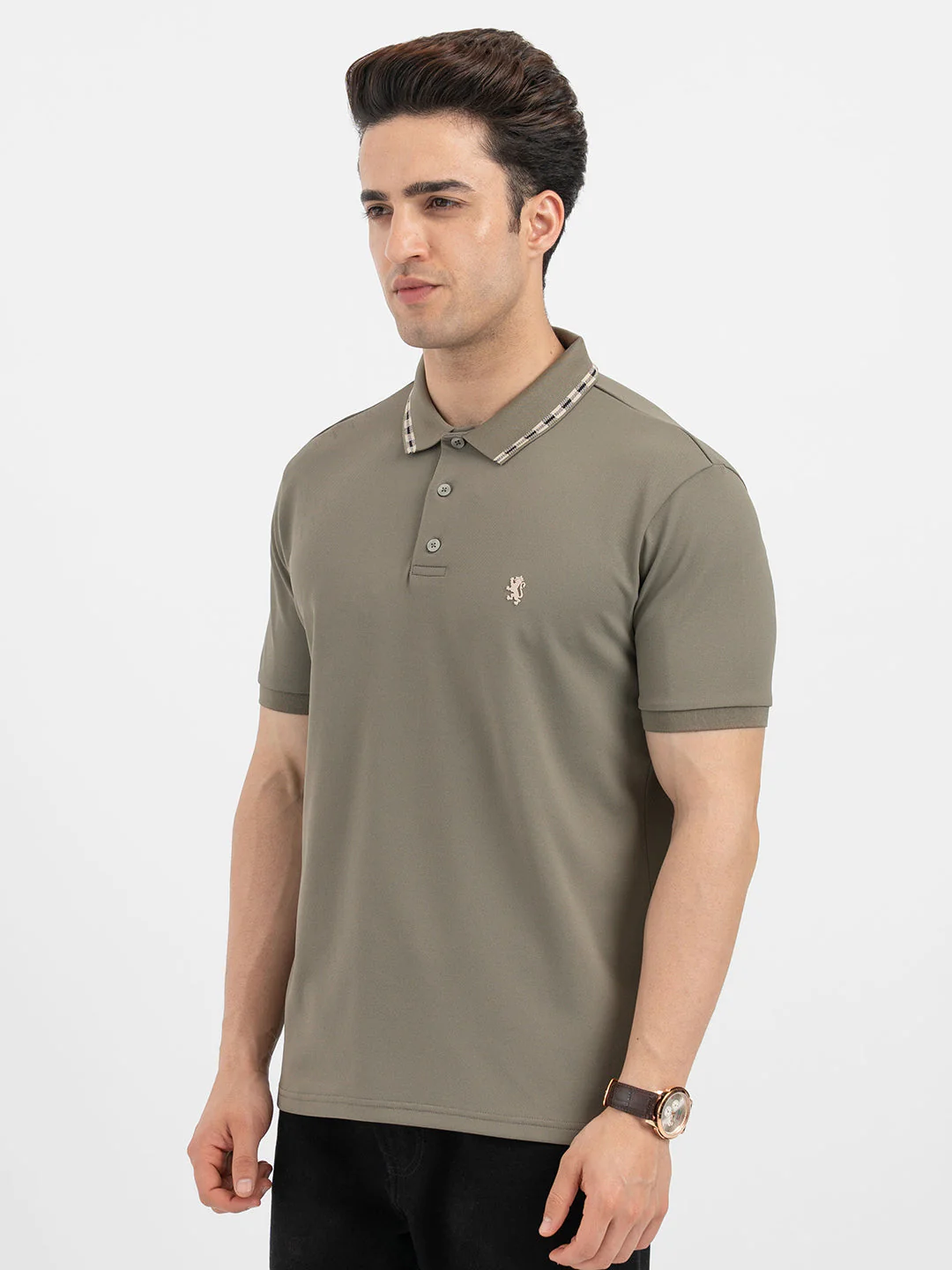 Olive Polo T-Shirt for Men - Image 2