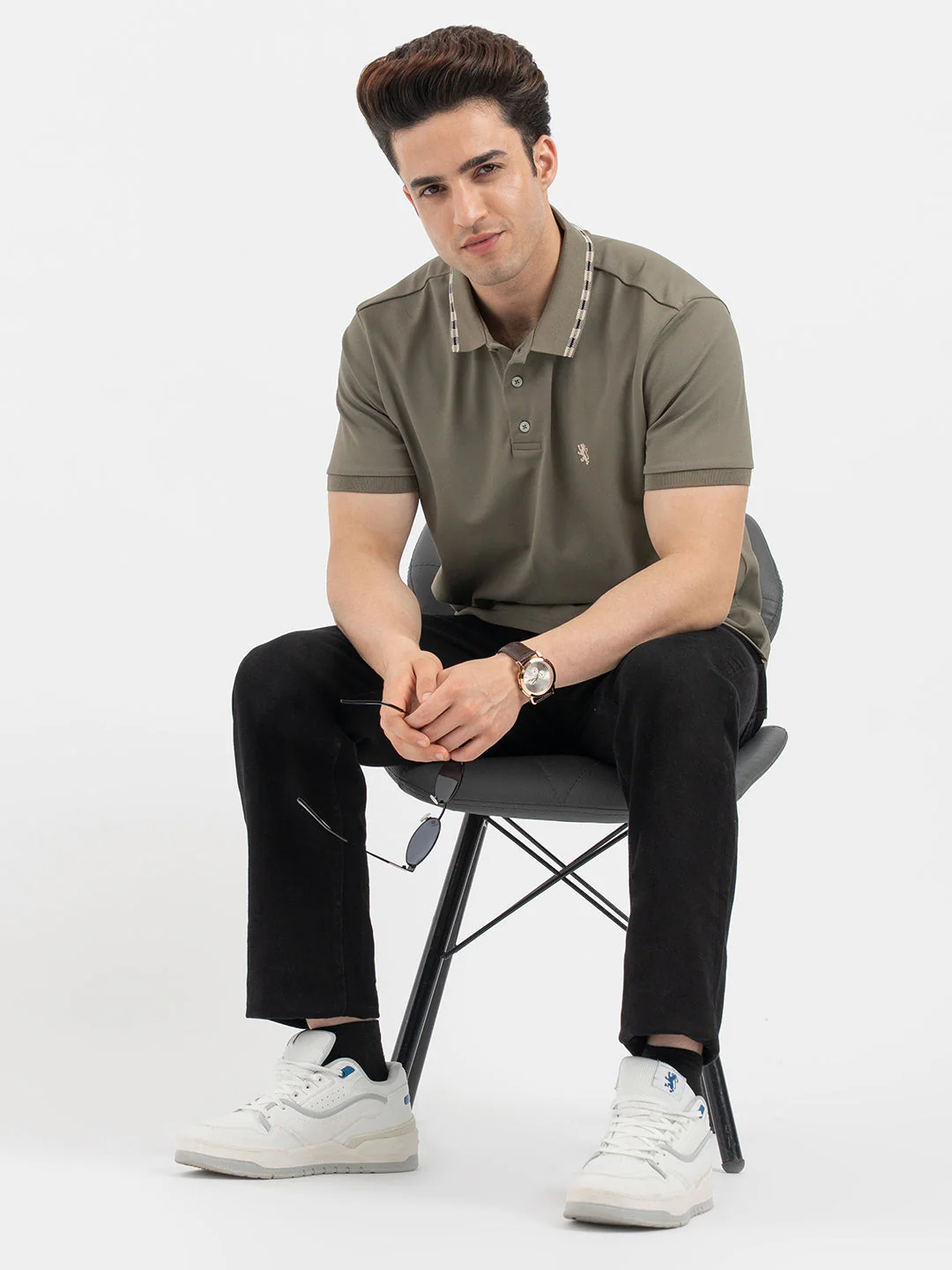 Olive Polo T-Shirt for Men - Image 5