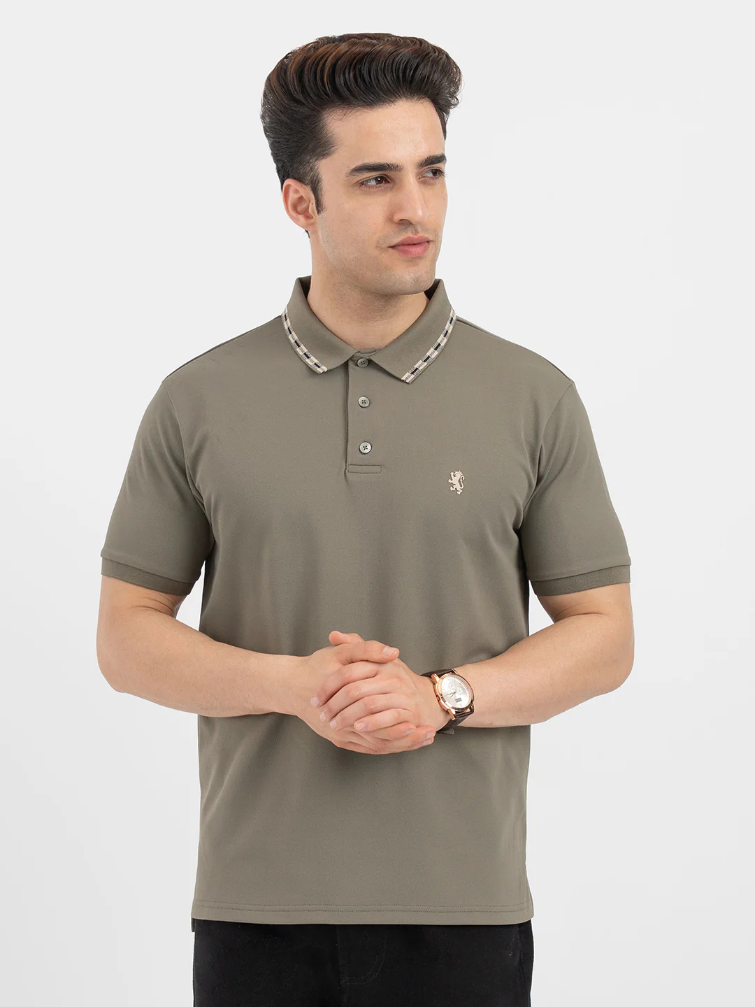 Olive Polo T-Shirt for Men - Image 7
