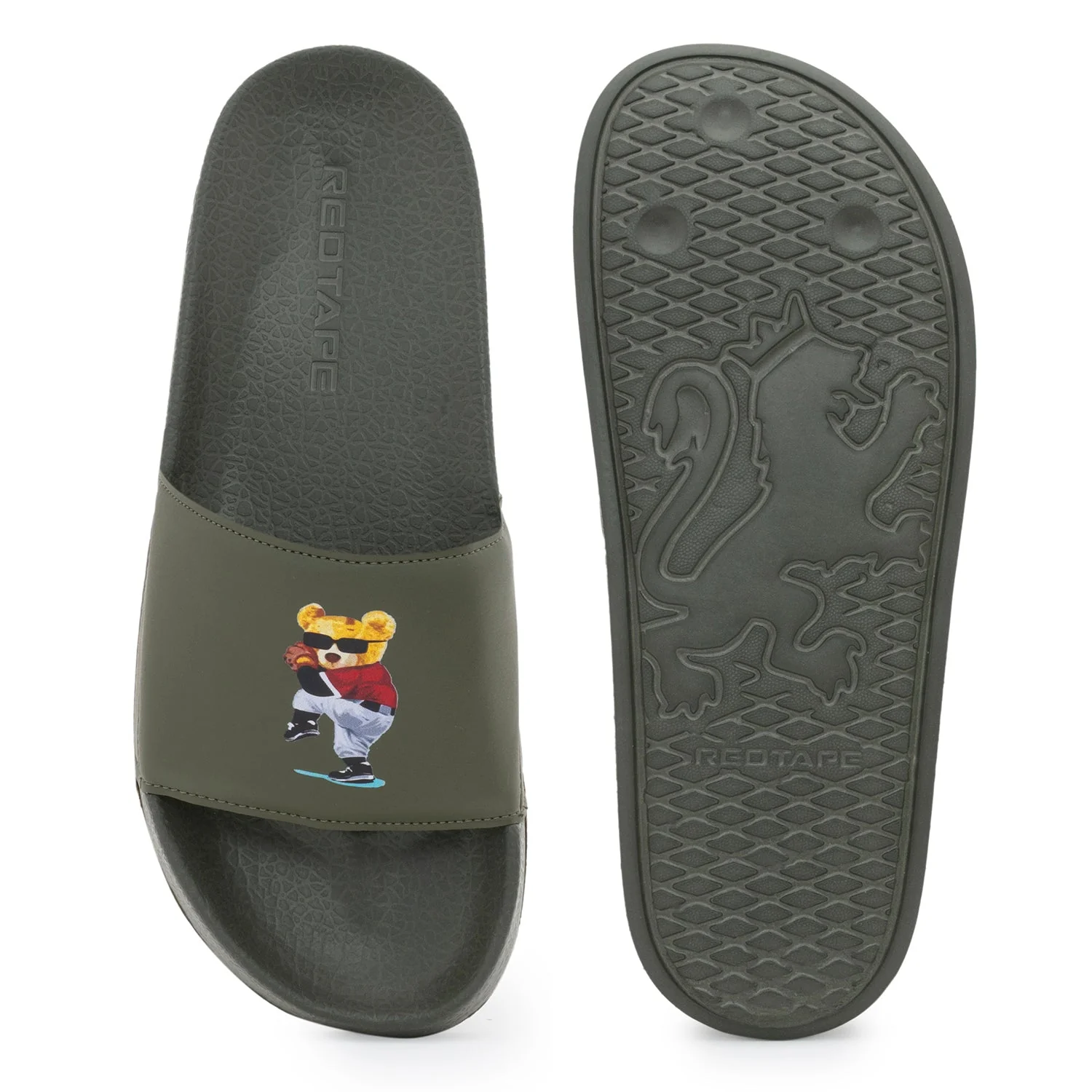 Olive Pool Sliders for Men - Image 5