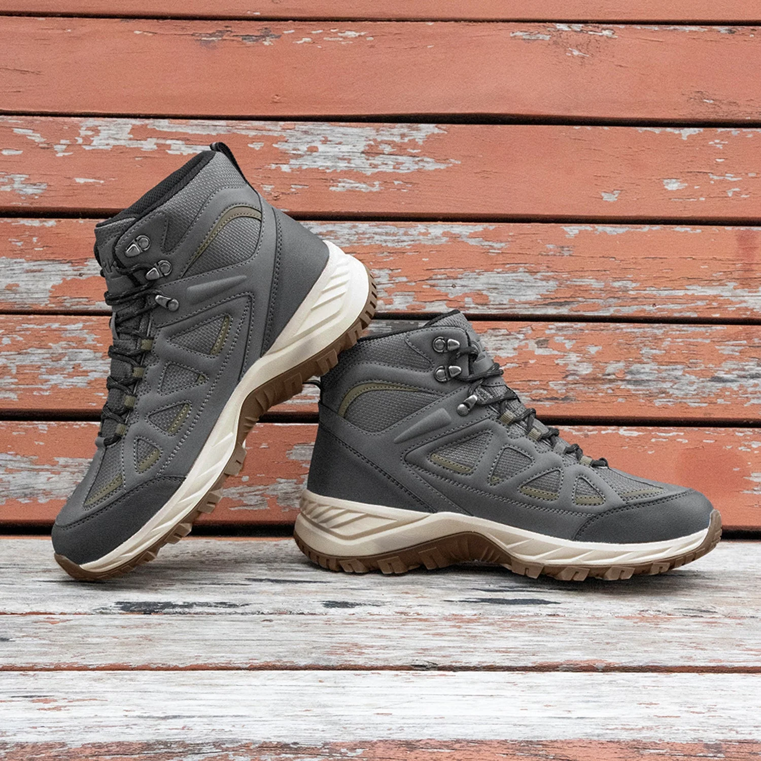 Dark Grey Trekking Shoes for Men | High-Top Outdoor - Image 6