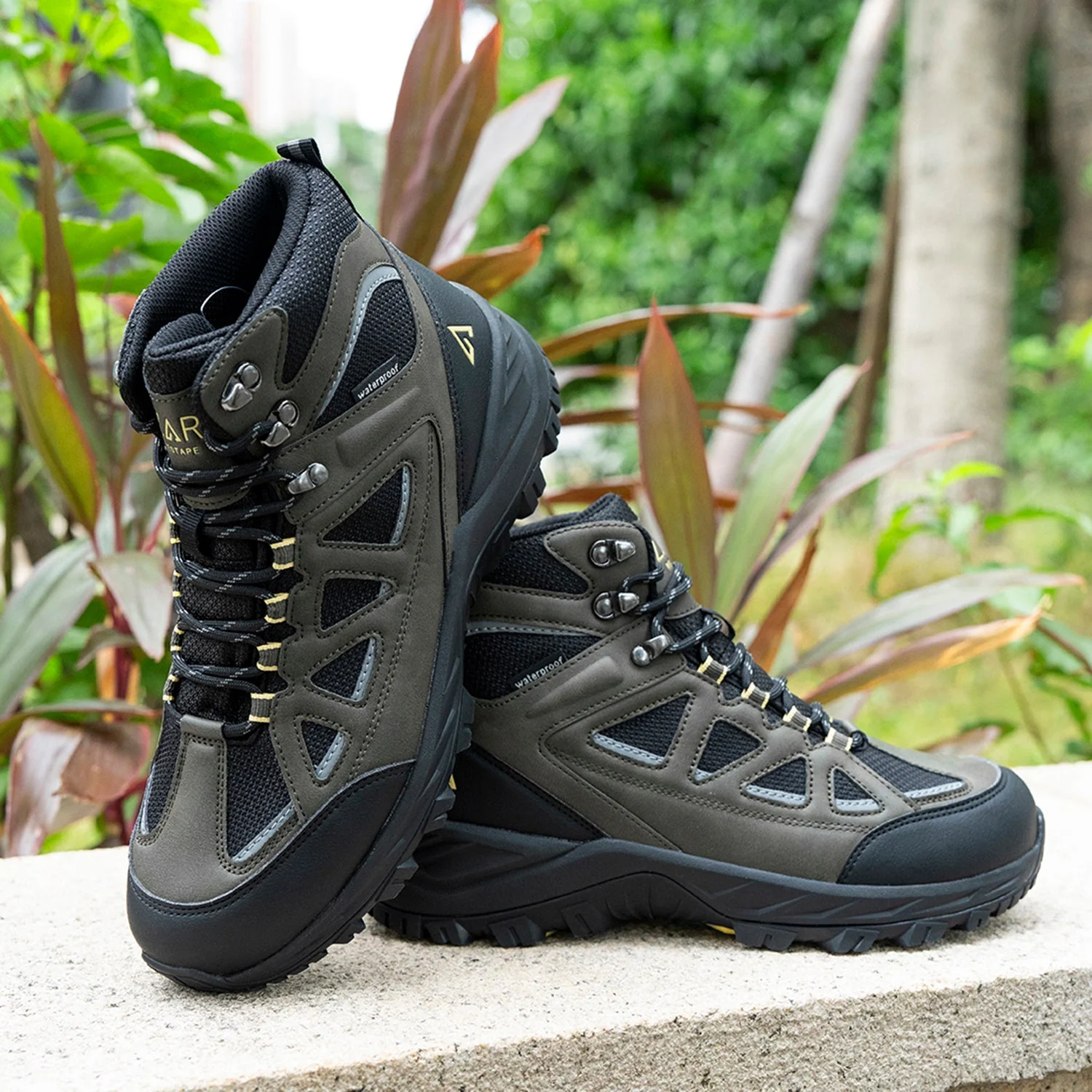 Green & Black Trekking Shoes for Men | High-Top Outdoor - Image 6