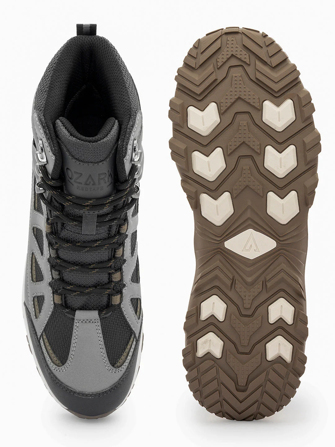 Light Grey Trekking Shoes for Men | High-Top Outdoor - Image 5