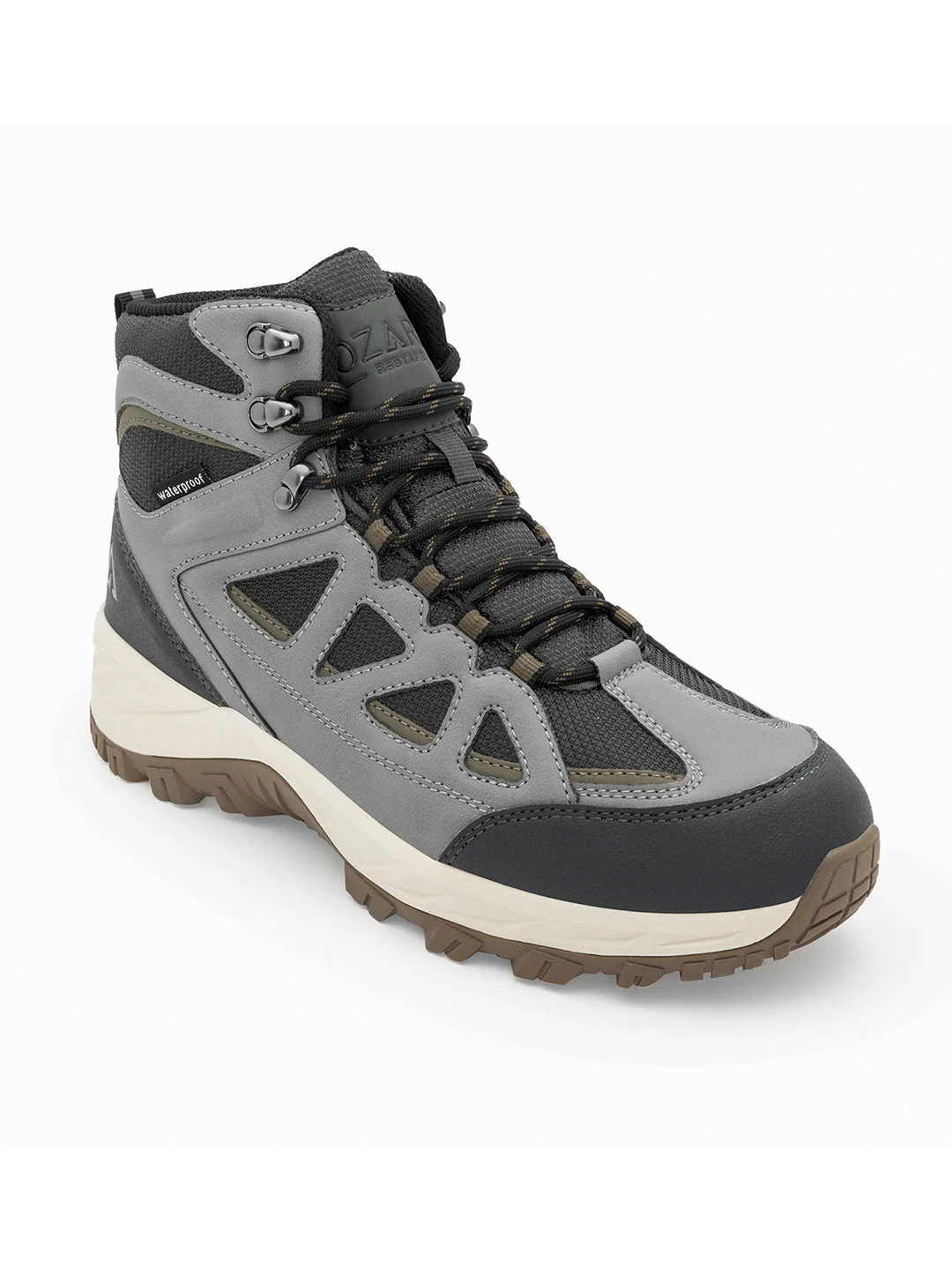 Light Grey Trekking Shoes for Men | High-Top Outdoor - Image 7