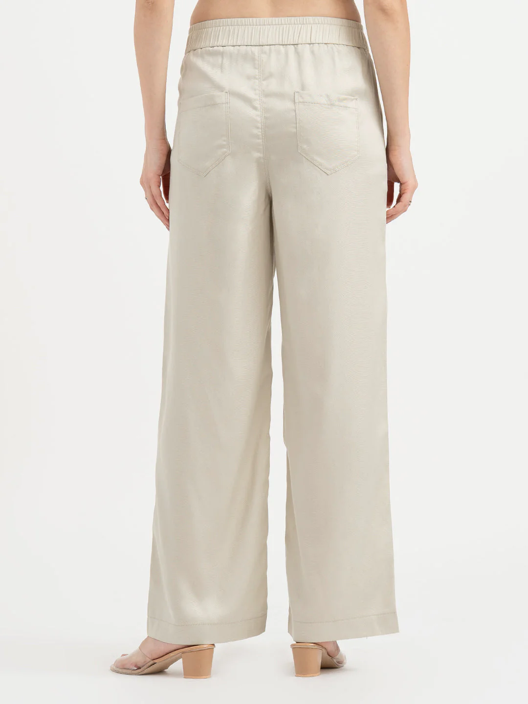 Pants for Women in Beige | Twill Casual Pants - Image 3