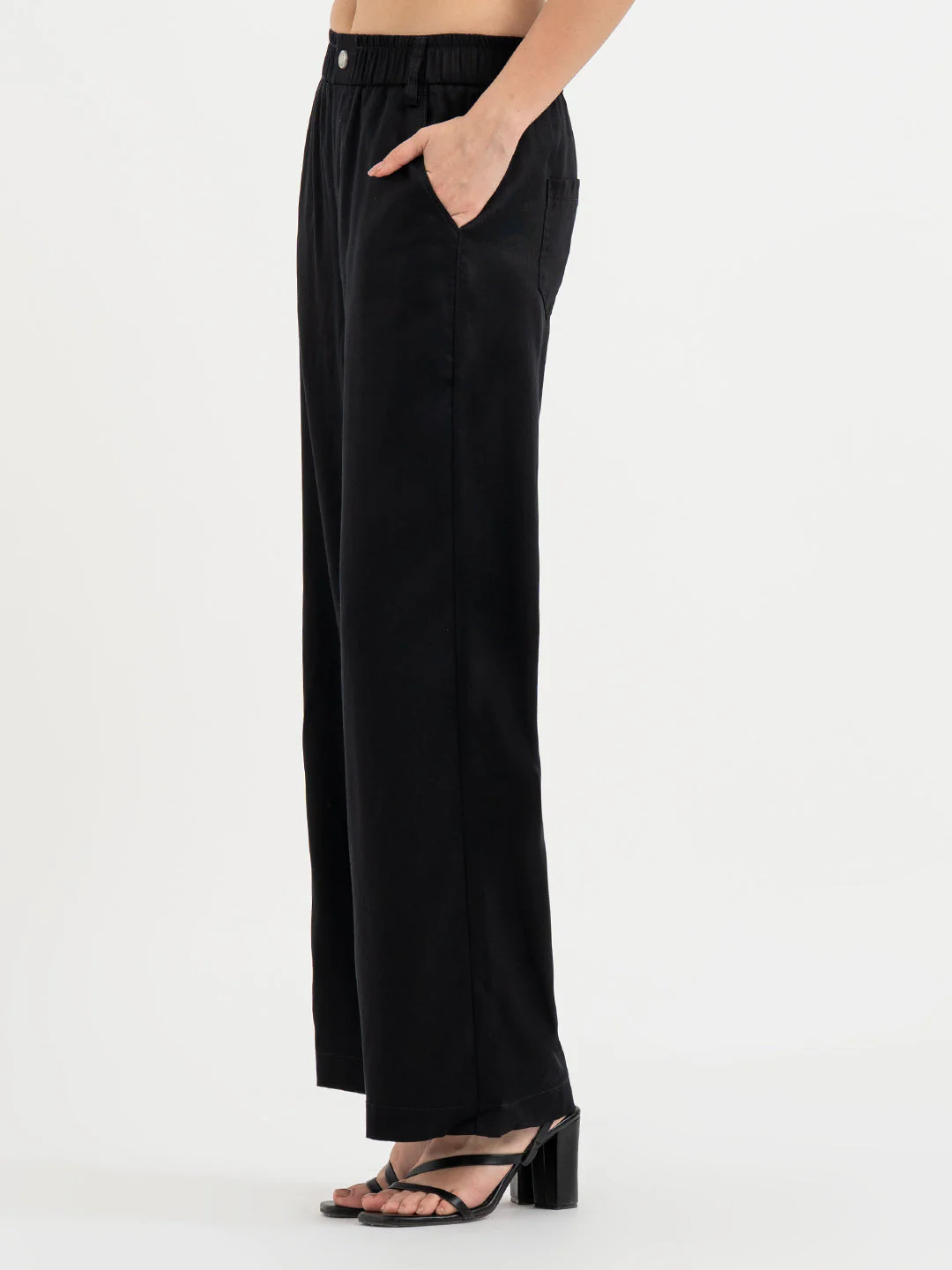 Pants for Women in Black | Twill Casual Pants - Image 2