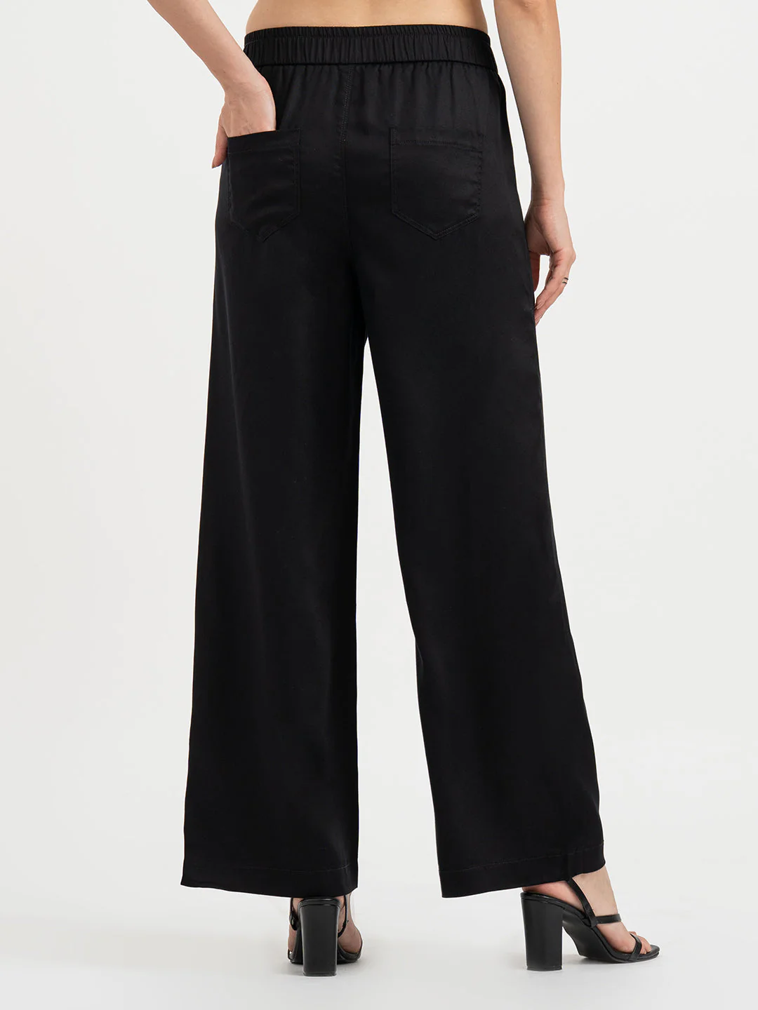 Pants for Women in Black | Twill Casual Pants - Image 3