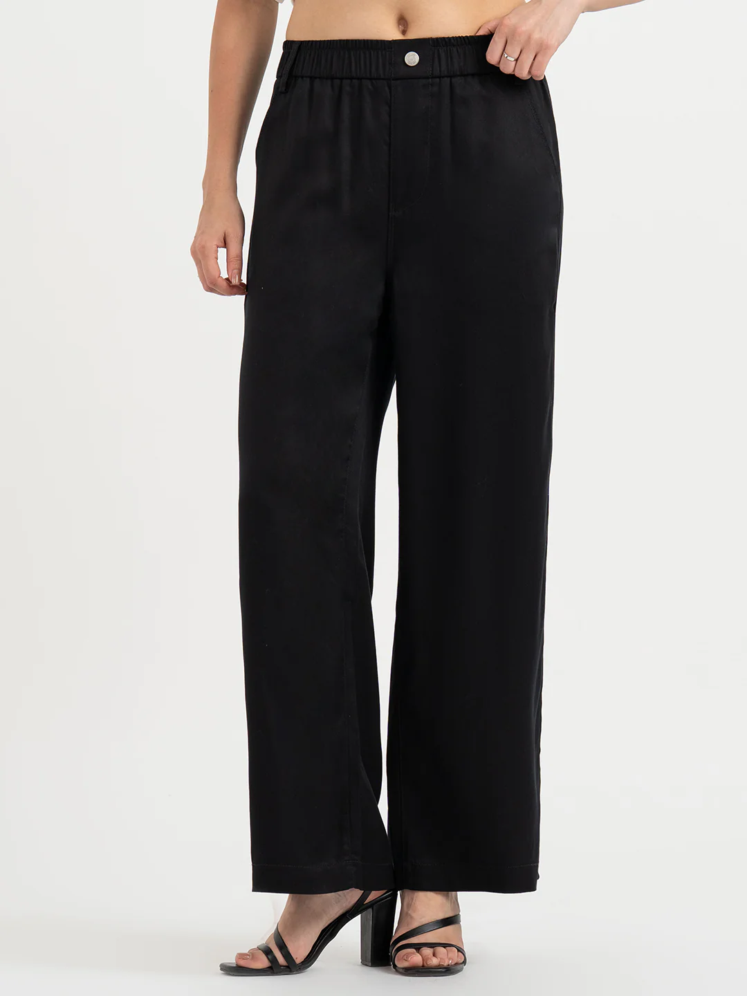 Pants for Women in Black | Twill Casual Pants - Image 7