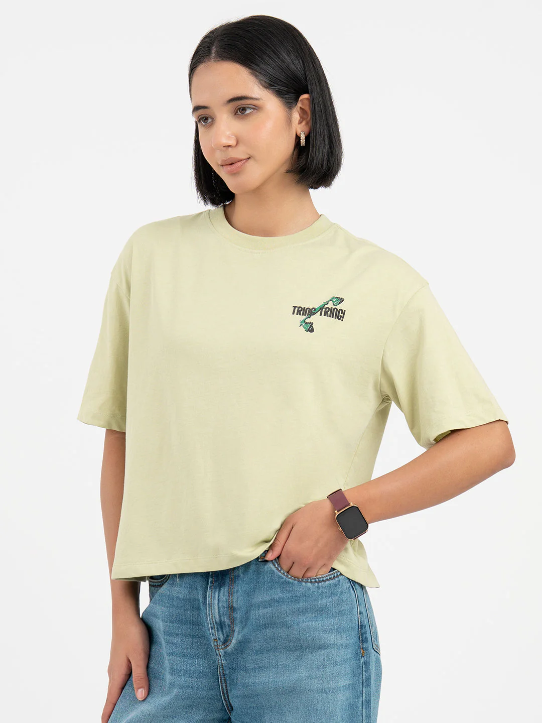 Pastel Green T-Shirt for Women - Image 2