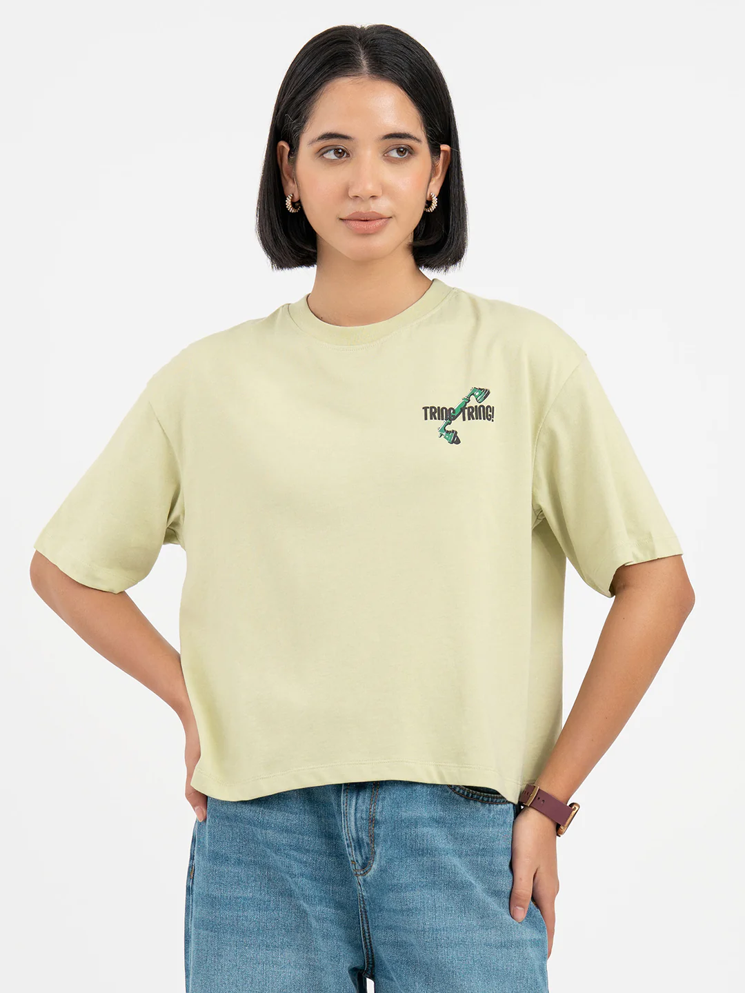 Pastel Green T-Shirt for Women - Image 7