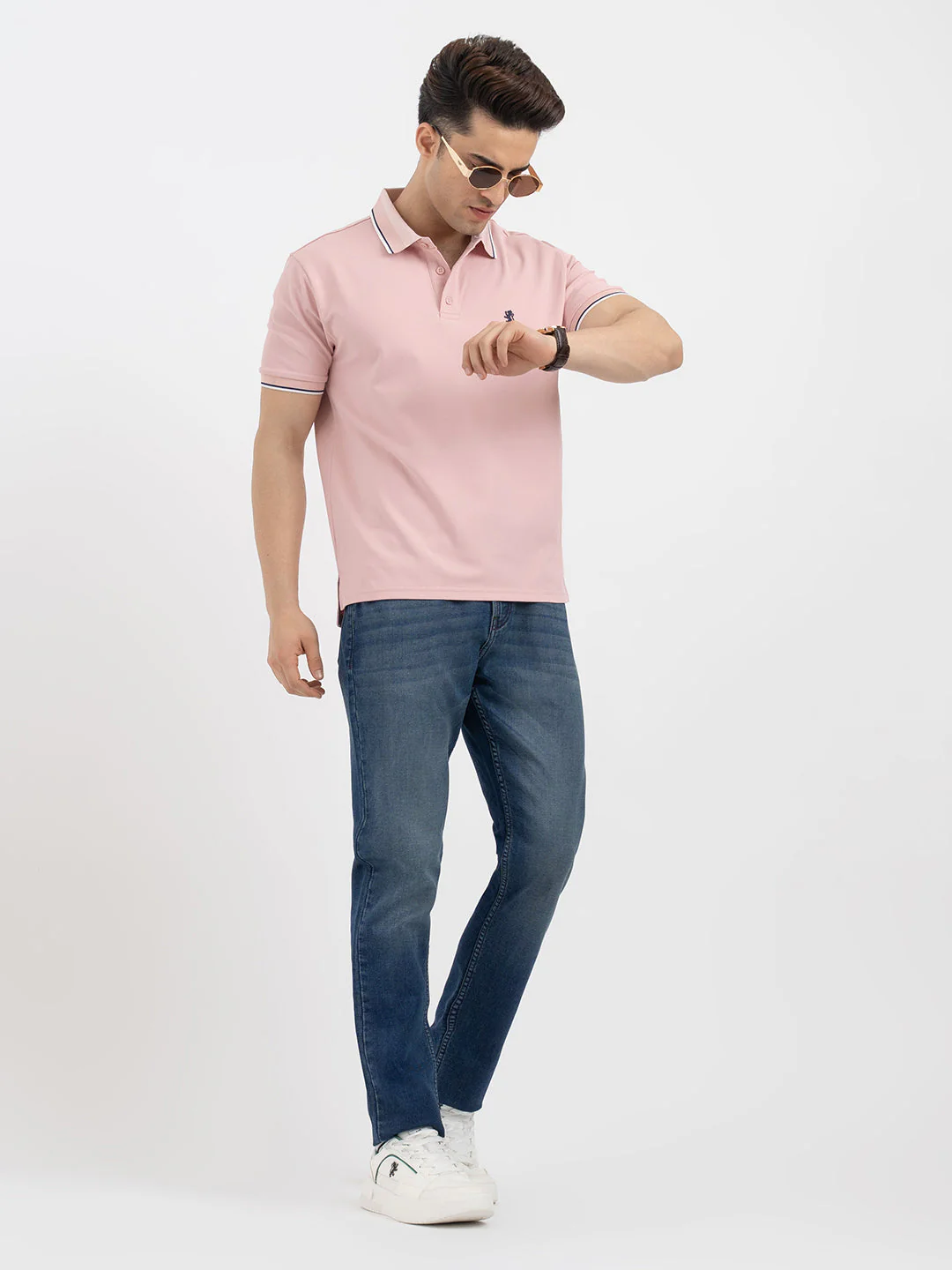 Red Tape Pastel Peach Polo T-Shirt for Men - Image 5