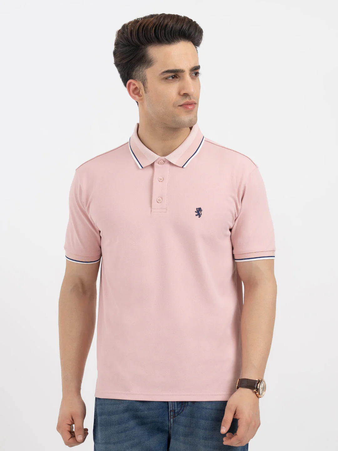 Red Tape Pastel Peach Polo T-Shirt for Men - Image 7