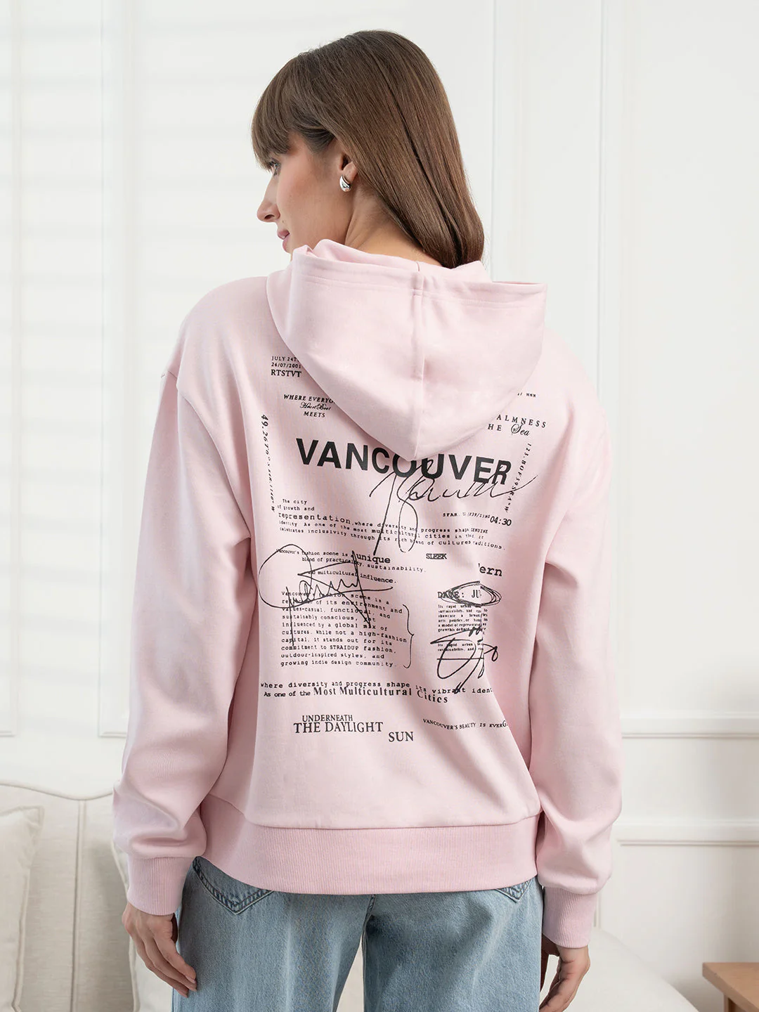 Pastel Pink Hoodie for Women - Image 4