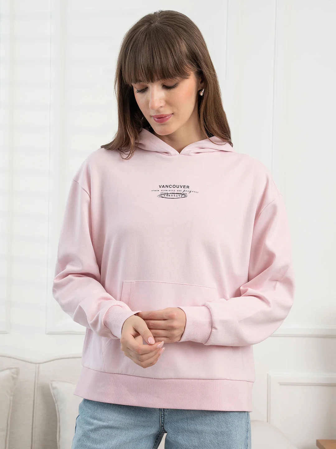 Pastel Pink Hoodie for Women - Image 8