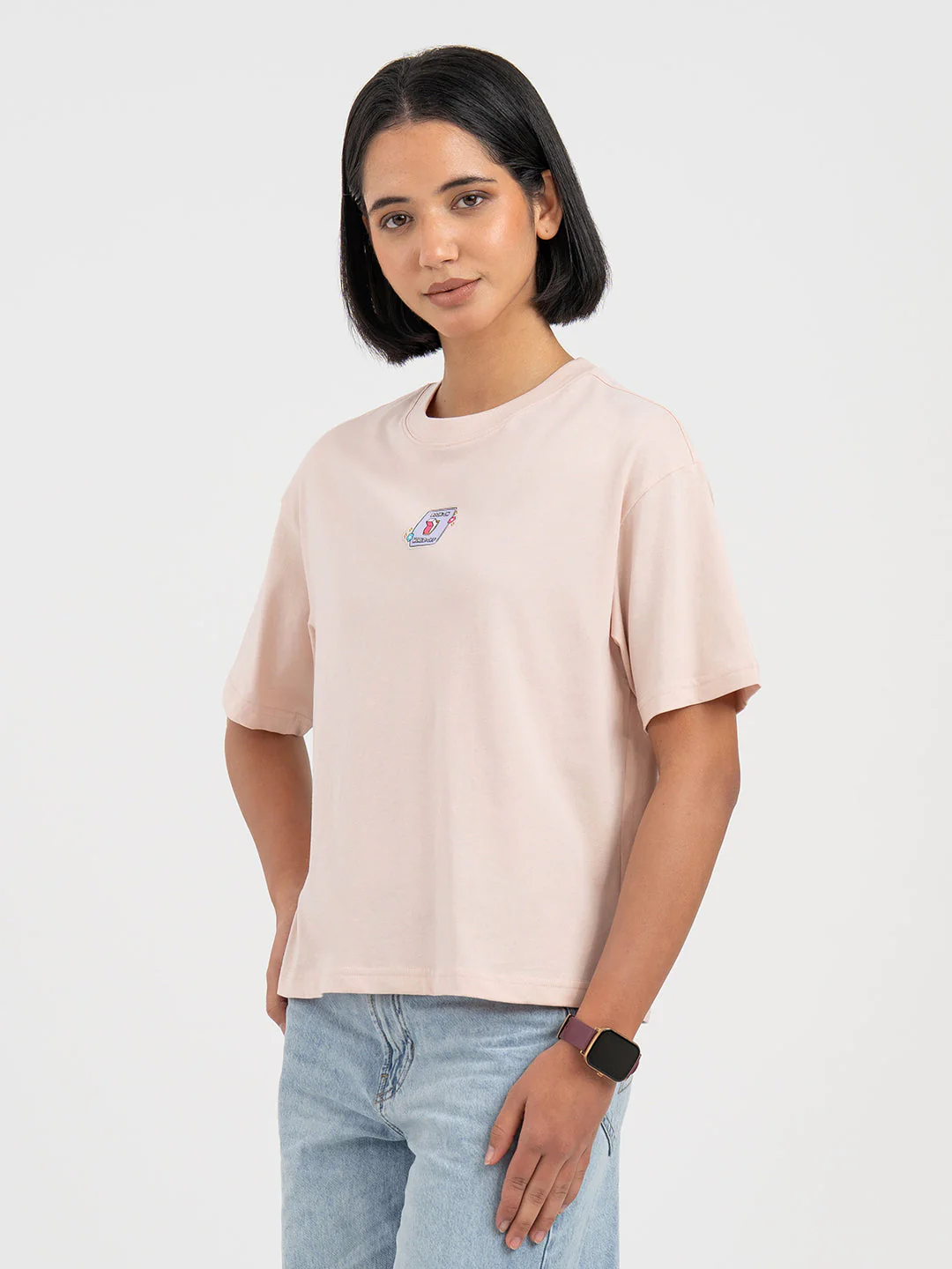 Pastel Pink T-Shirt for Women - Image 2