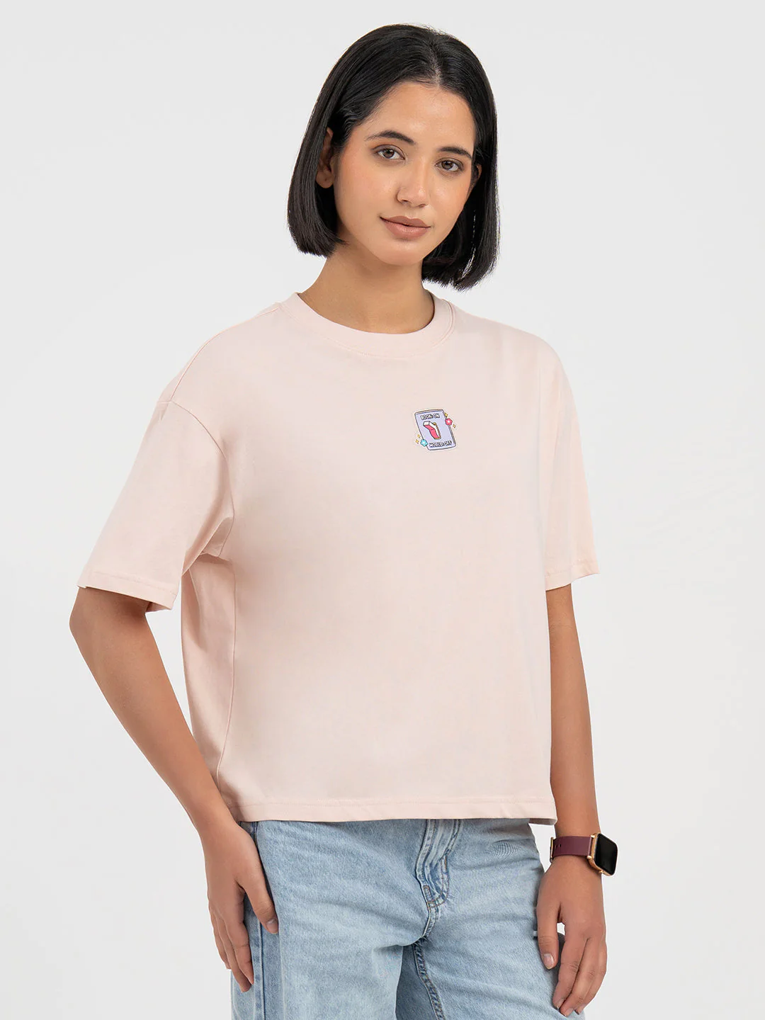 Pastel Pink T-Shirt for Women - Image 6