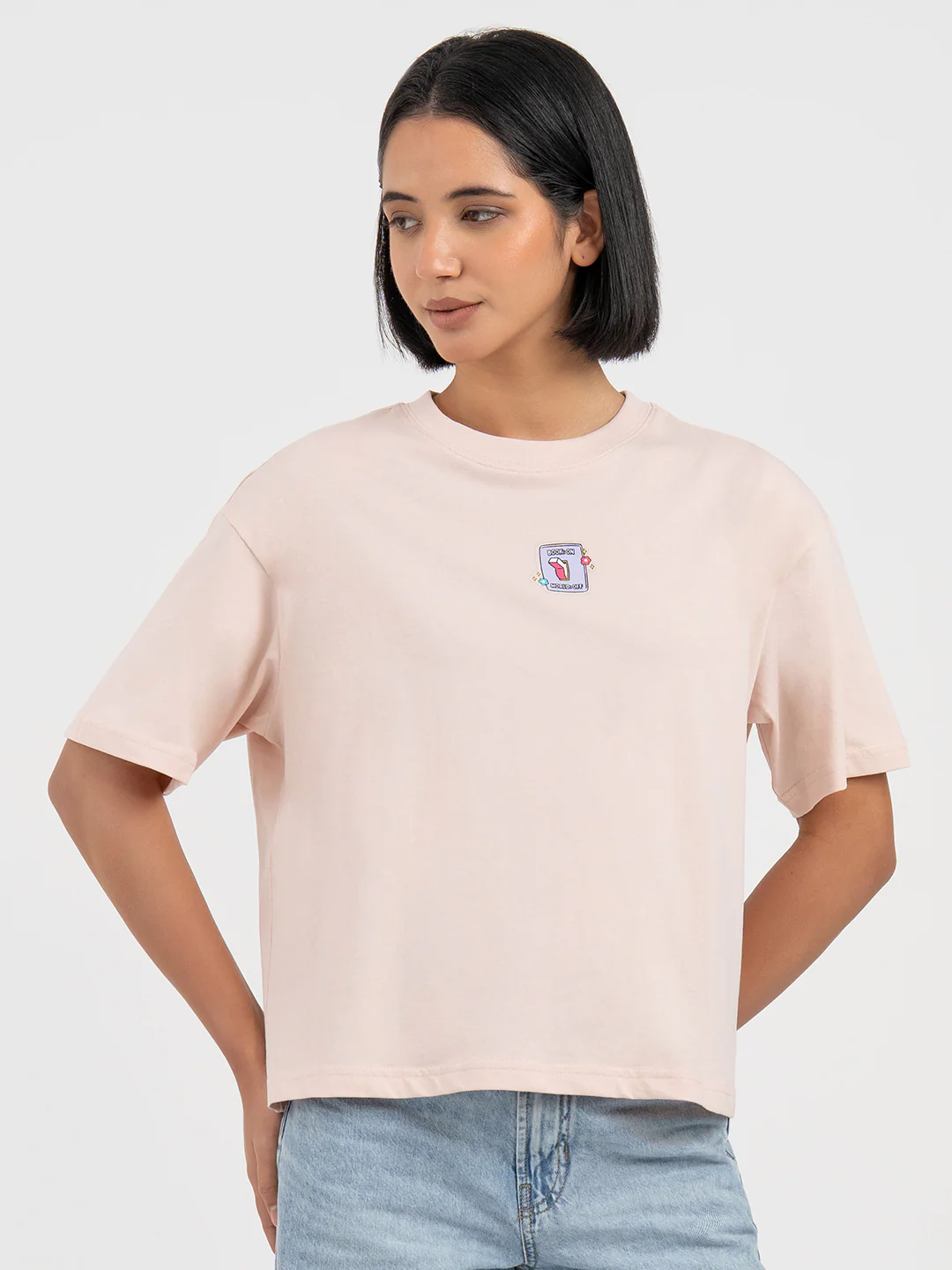 Pastel Pink T-Shirt for Women - Image 7