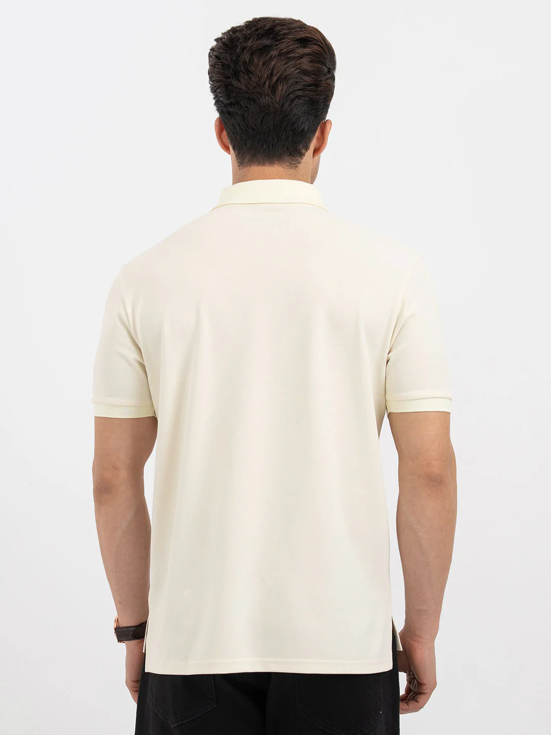Red Tape Pastel Yellow Polo T-Shirt for Men - Image 3