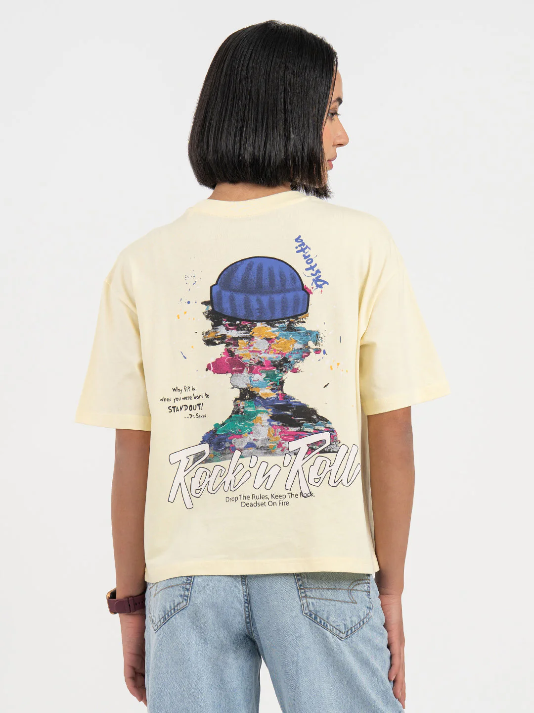 Pastel Yellow T-Shirt for Women - Image 3