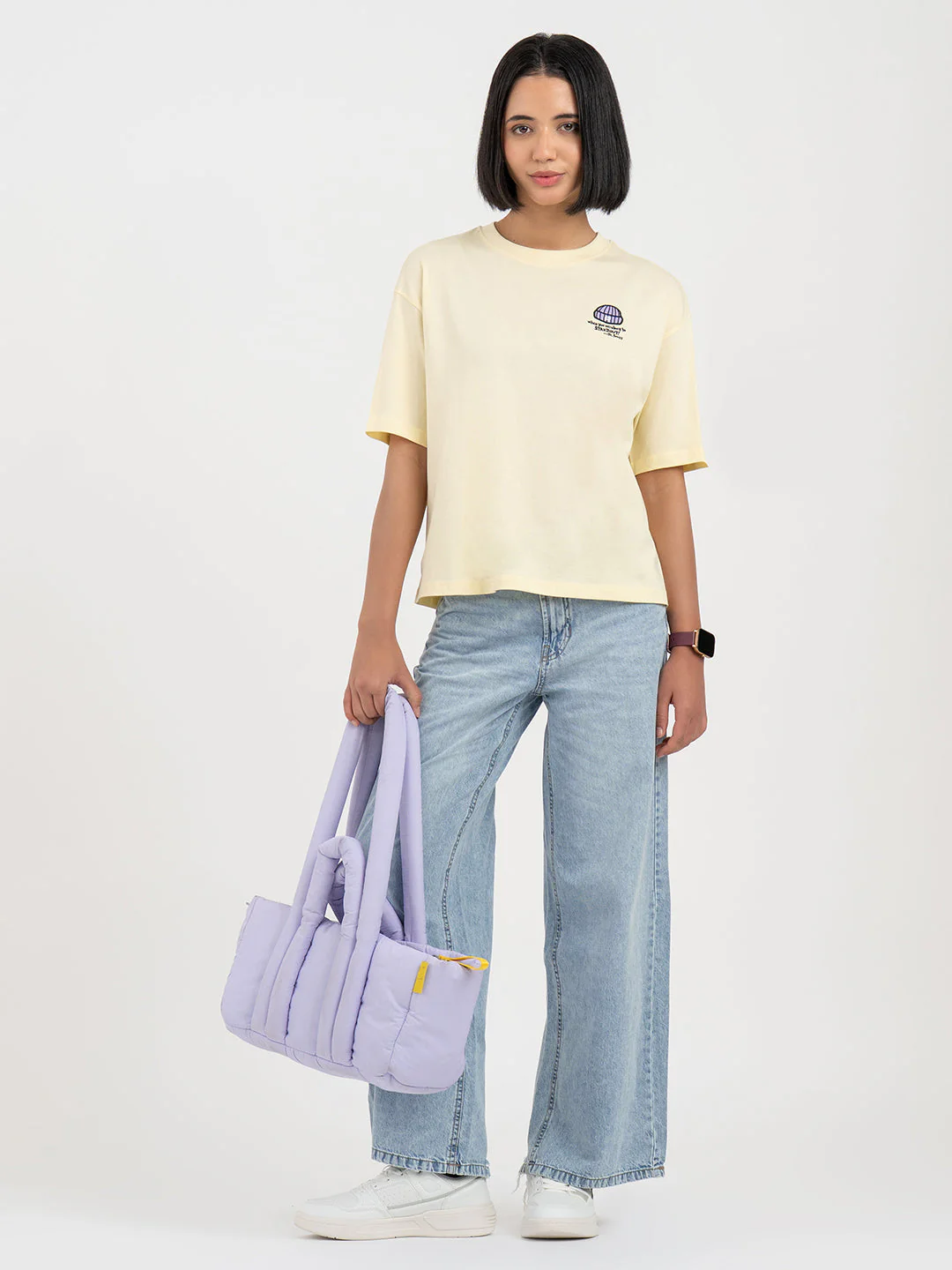 Pastel Yellow T-Shirt for Women - Image 5