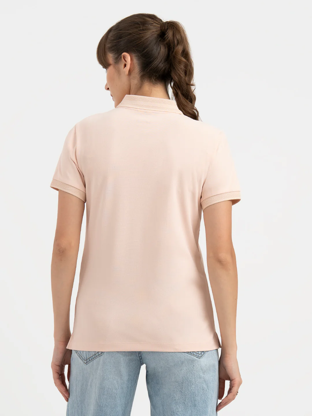 Peach Polo T-Shirt for Women - Image 3