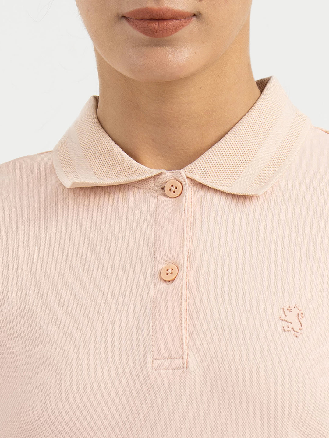 Peach Polo T-Shirt for Women - Image 4